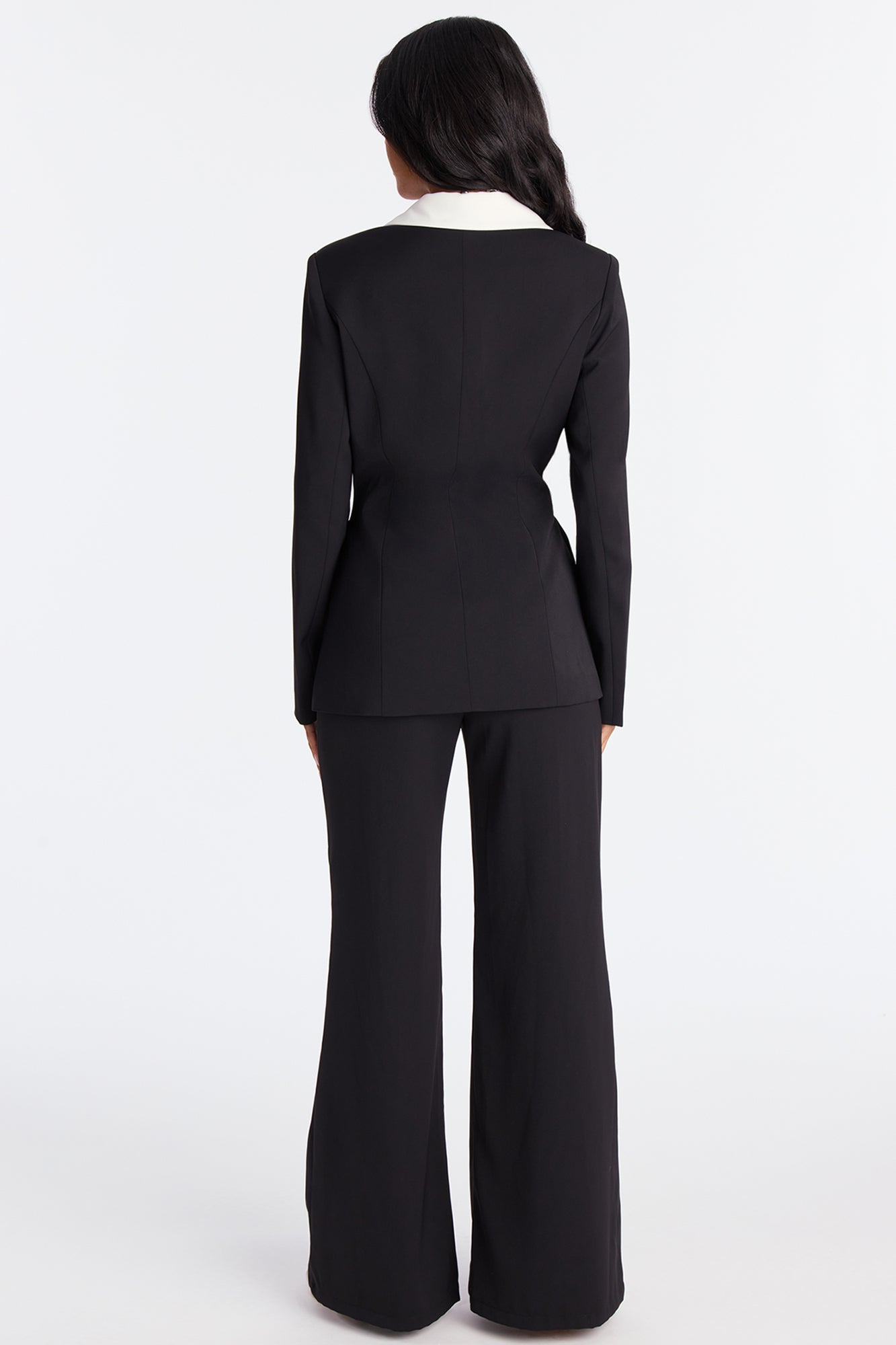 Malika Shirting And Blazer Pant Set - Black