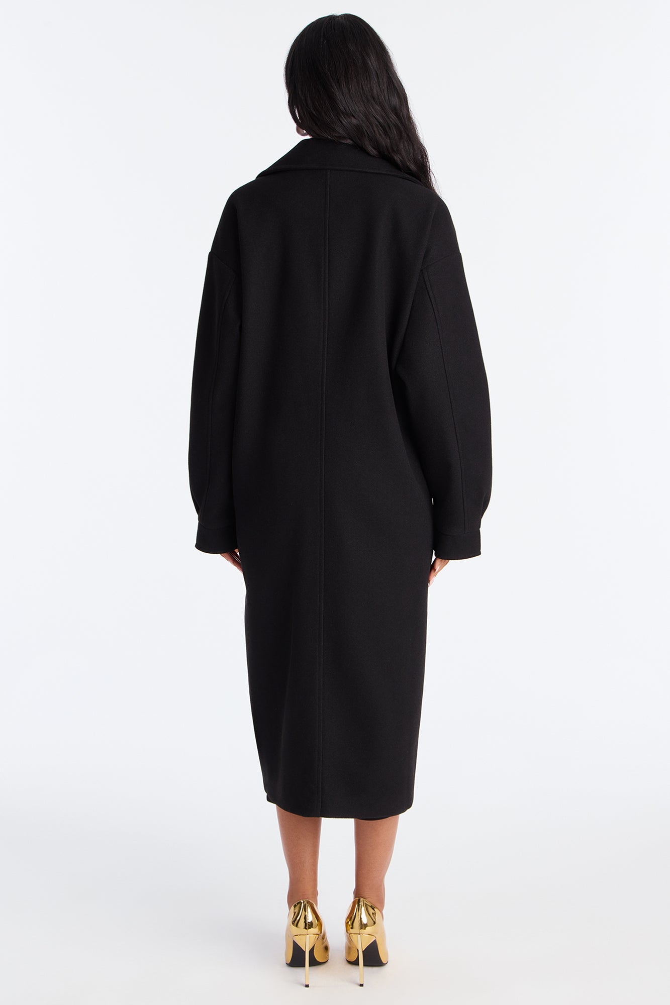 Miranda Wool Trench Coat - Black