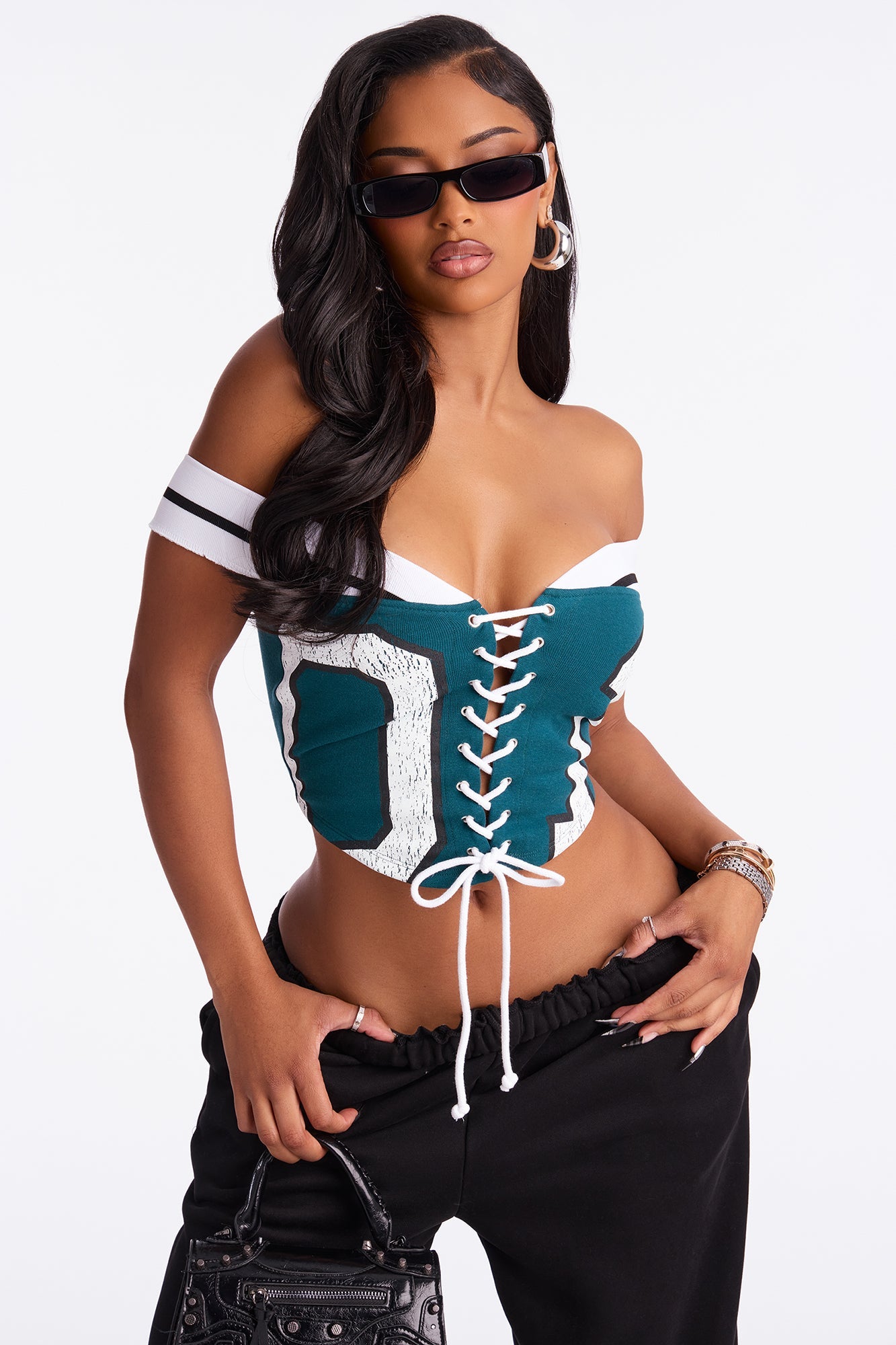 Game Day Corset 01 Top - Teal