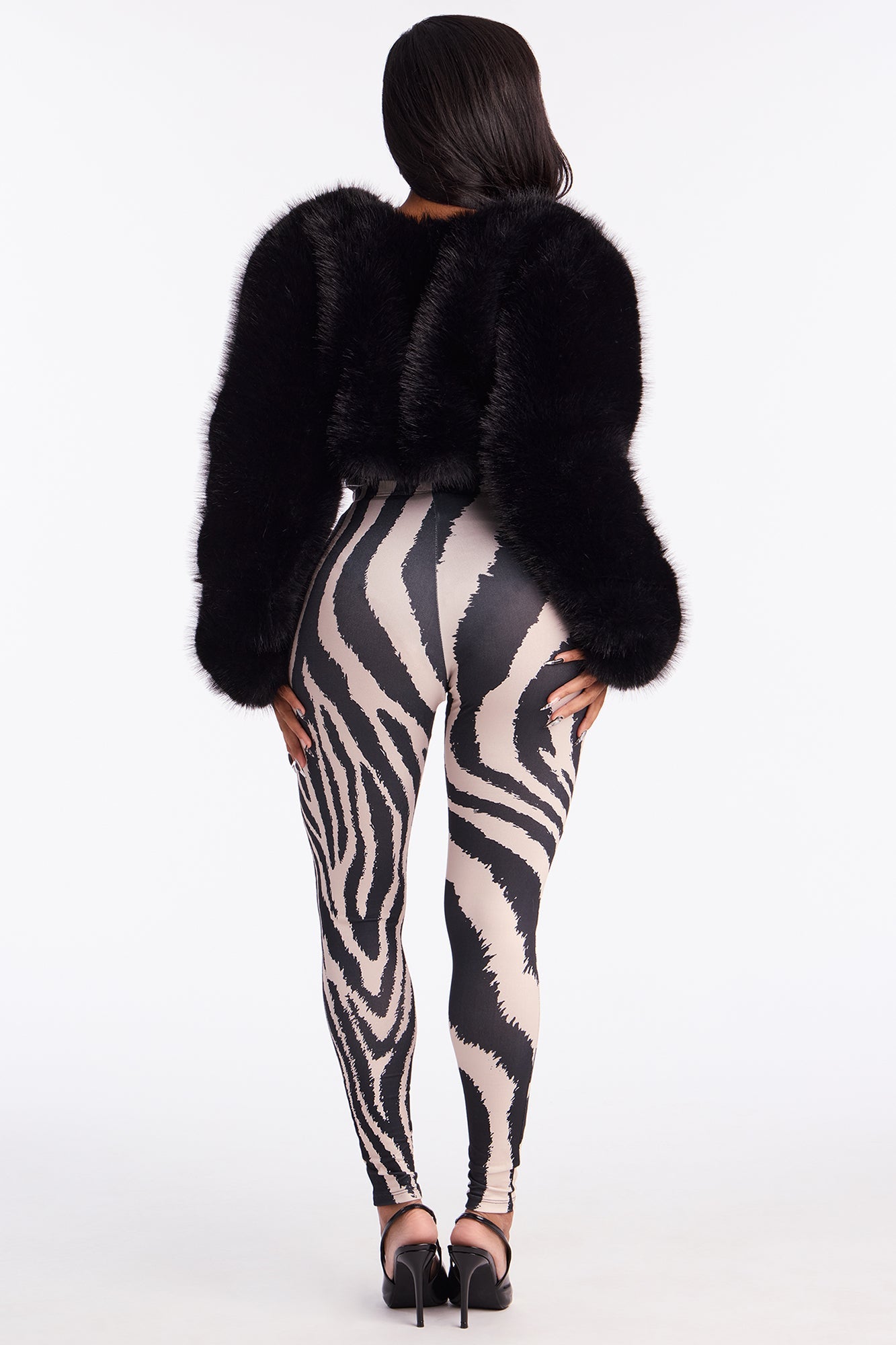 Effie Midrise Zebra Print Legging - Black/combo