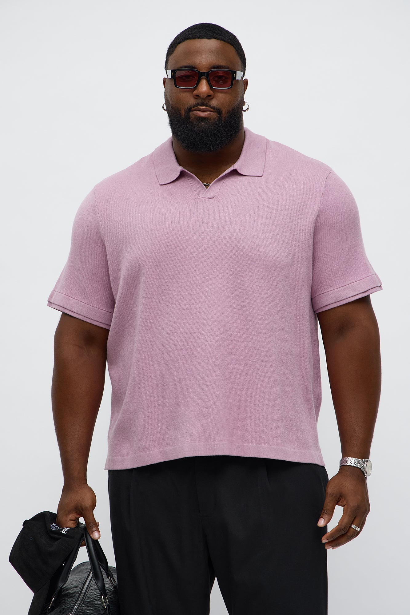 Elevated The Slate Knit Polo - Mauve