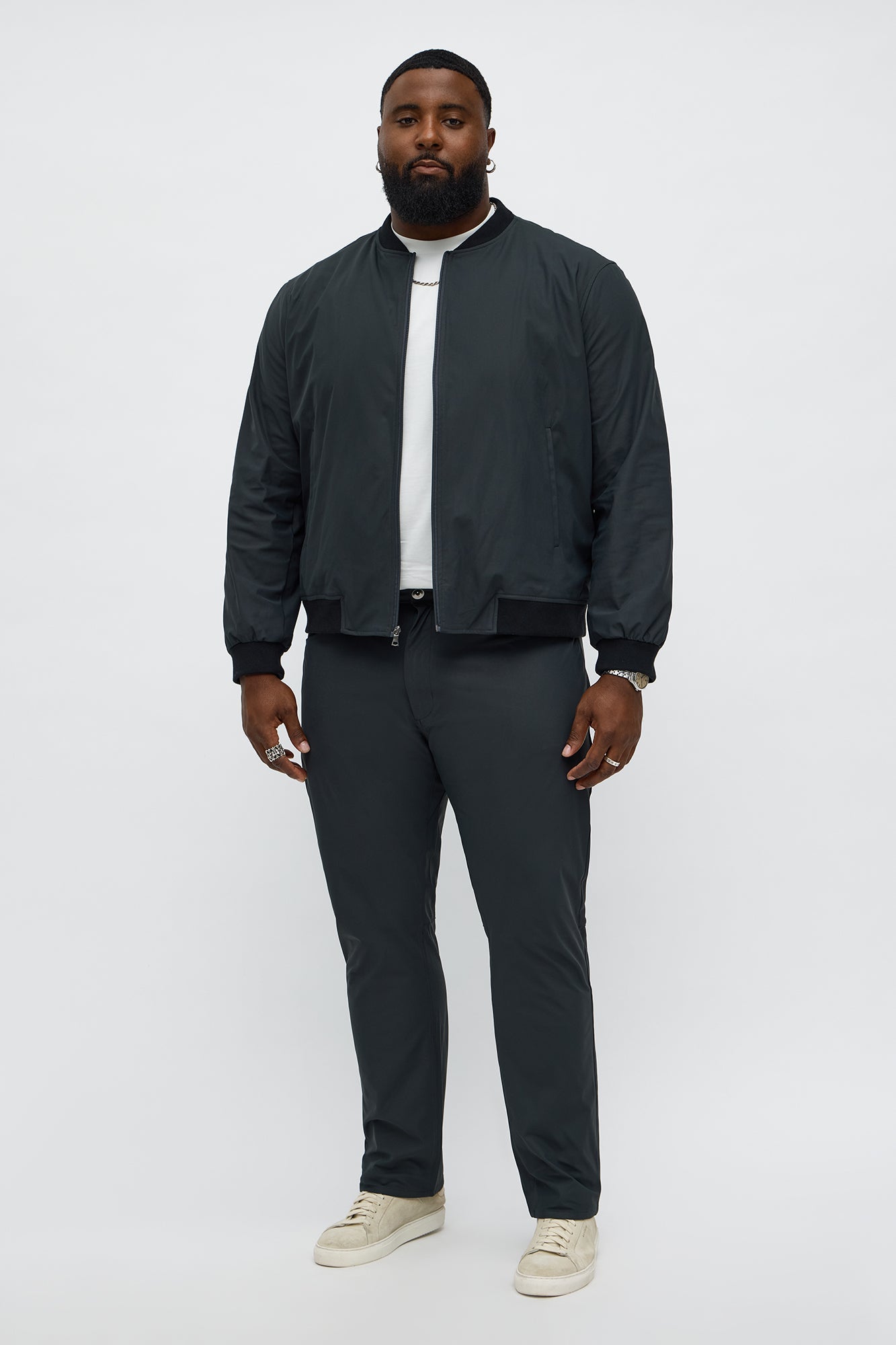 Cedric Stretch Bomber Jacket - Charcoal