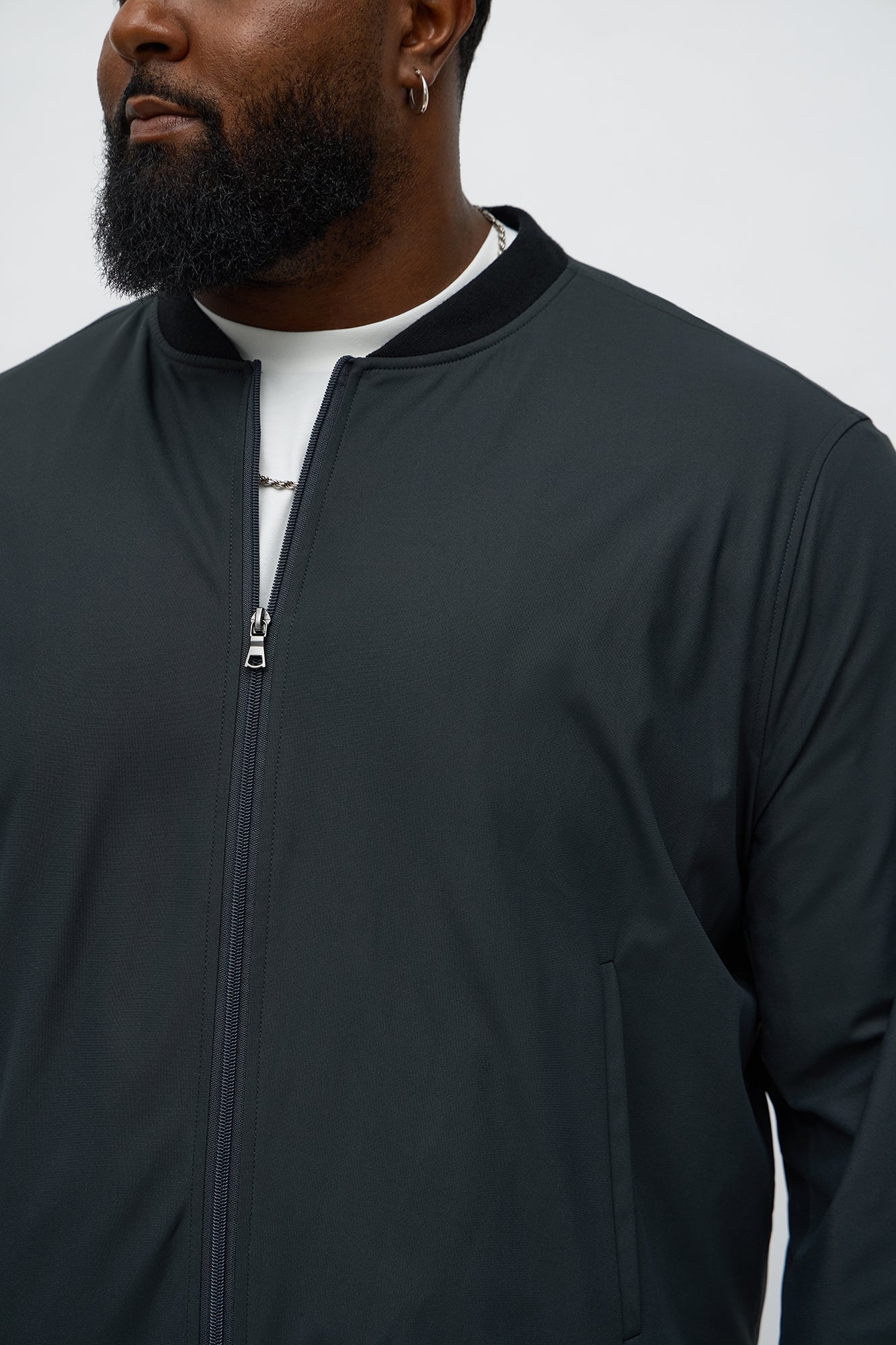 Cedric Stretch Bomber Jacket - Charcoal