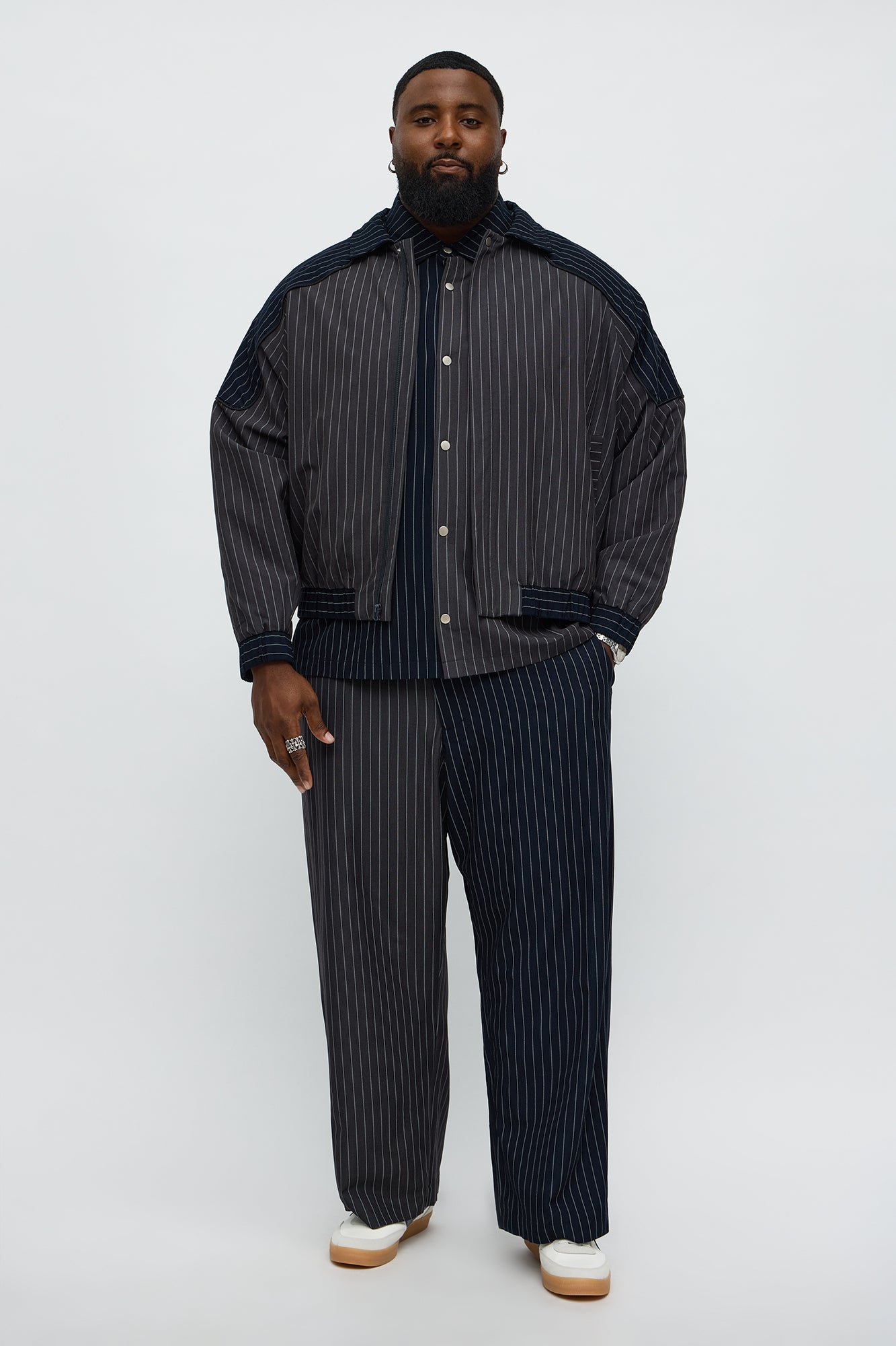 Too Easy Formal Bomber Jacket - Grey/combo