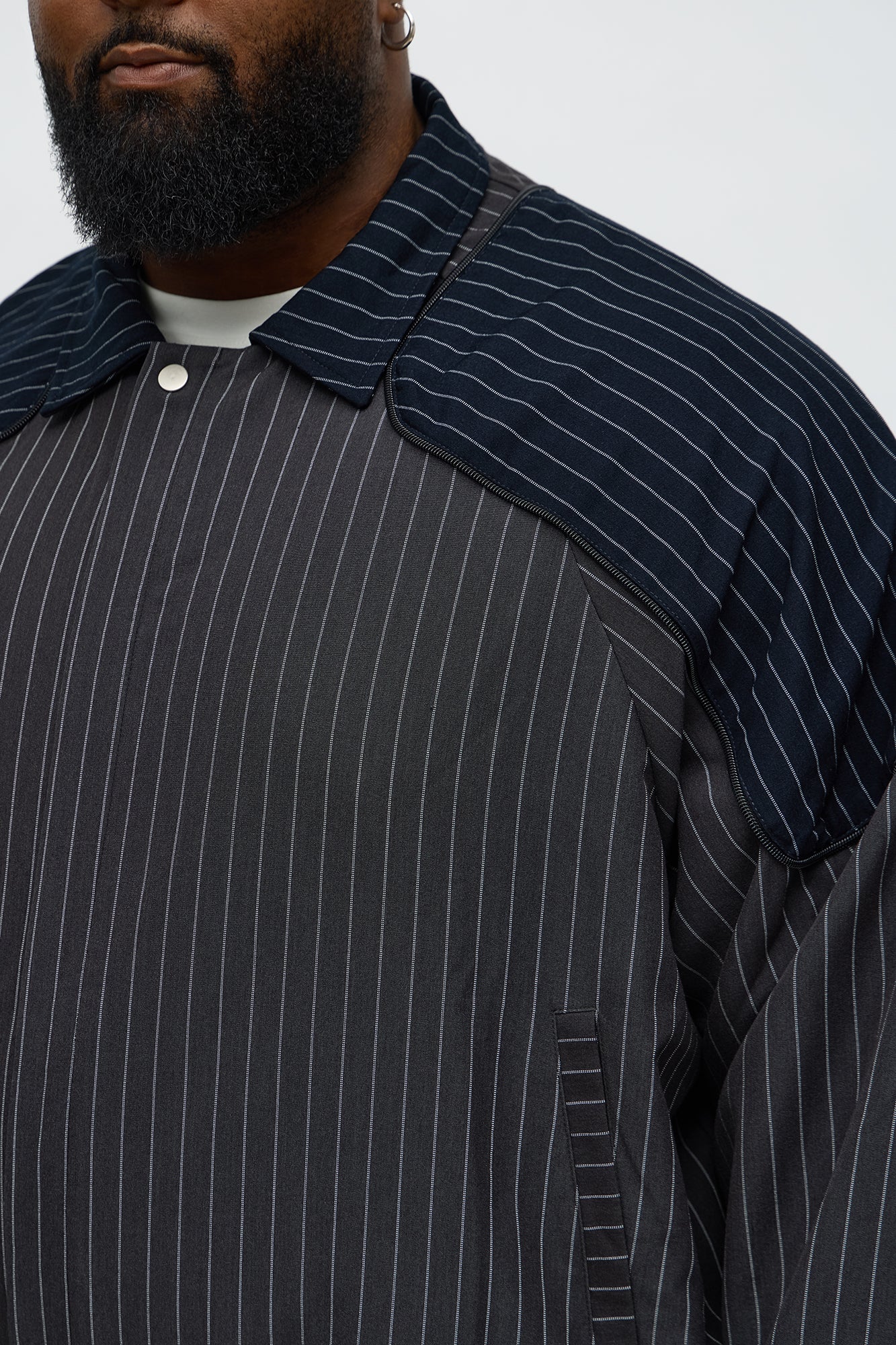 Too Easy Formal Bomber Jacket - Grey/combo