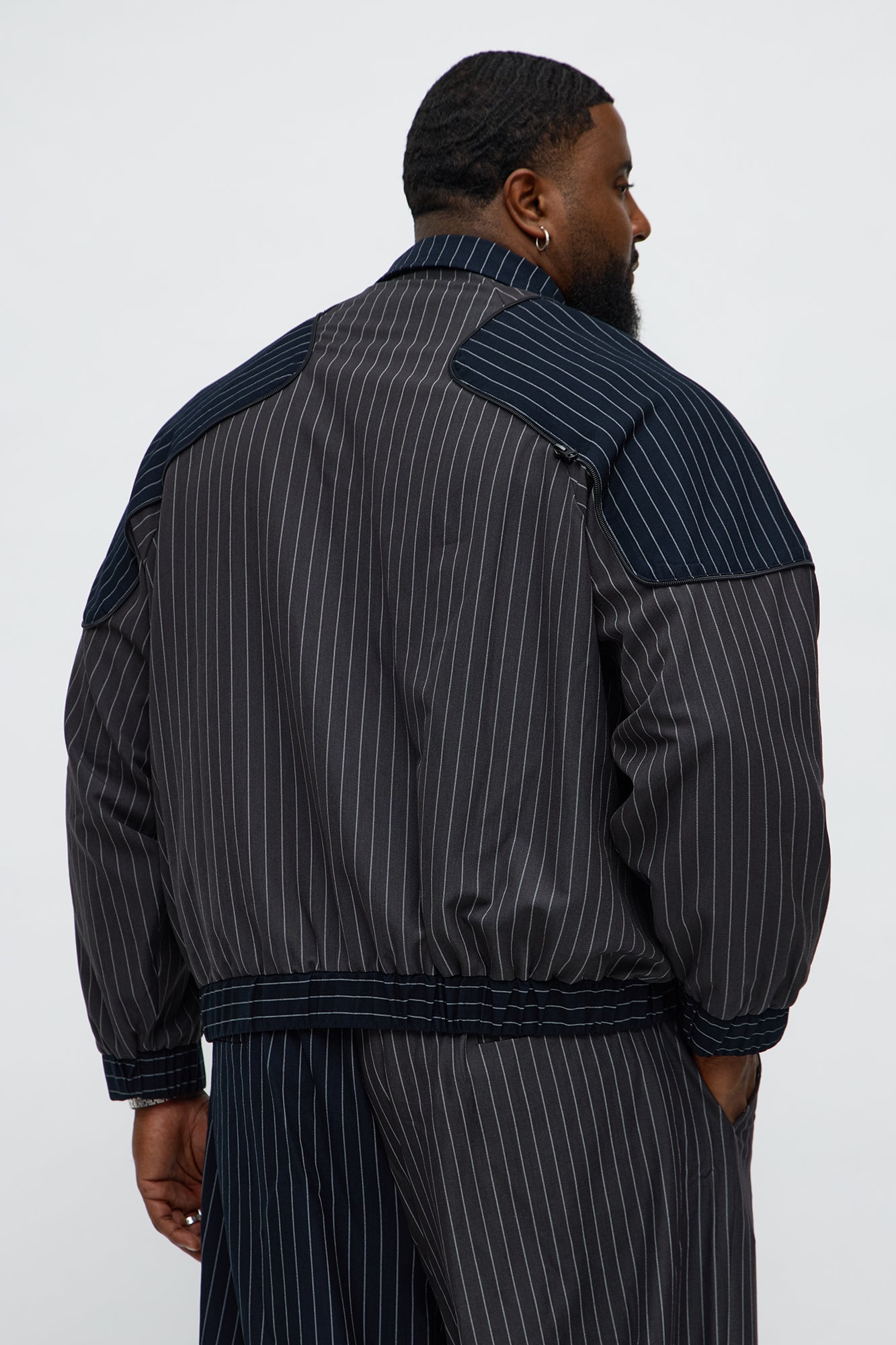 Too Easy Formal Bomber Jacket - Grey/combo