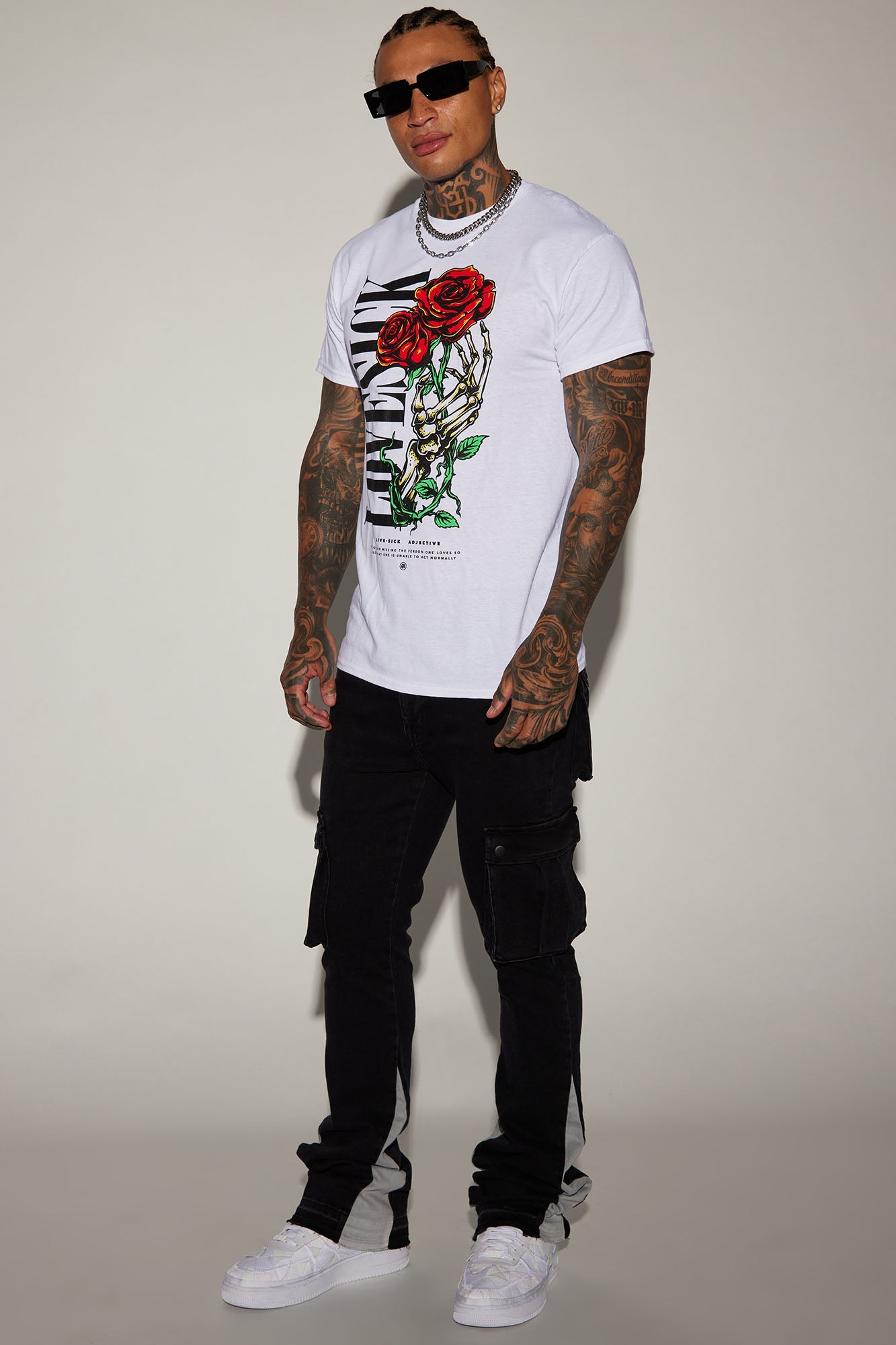 Carried Cargo Stacked Skinny Flared Jeans - Black