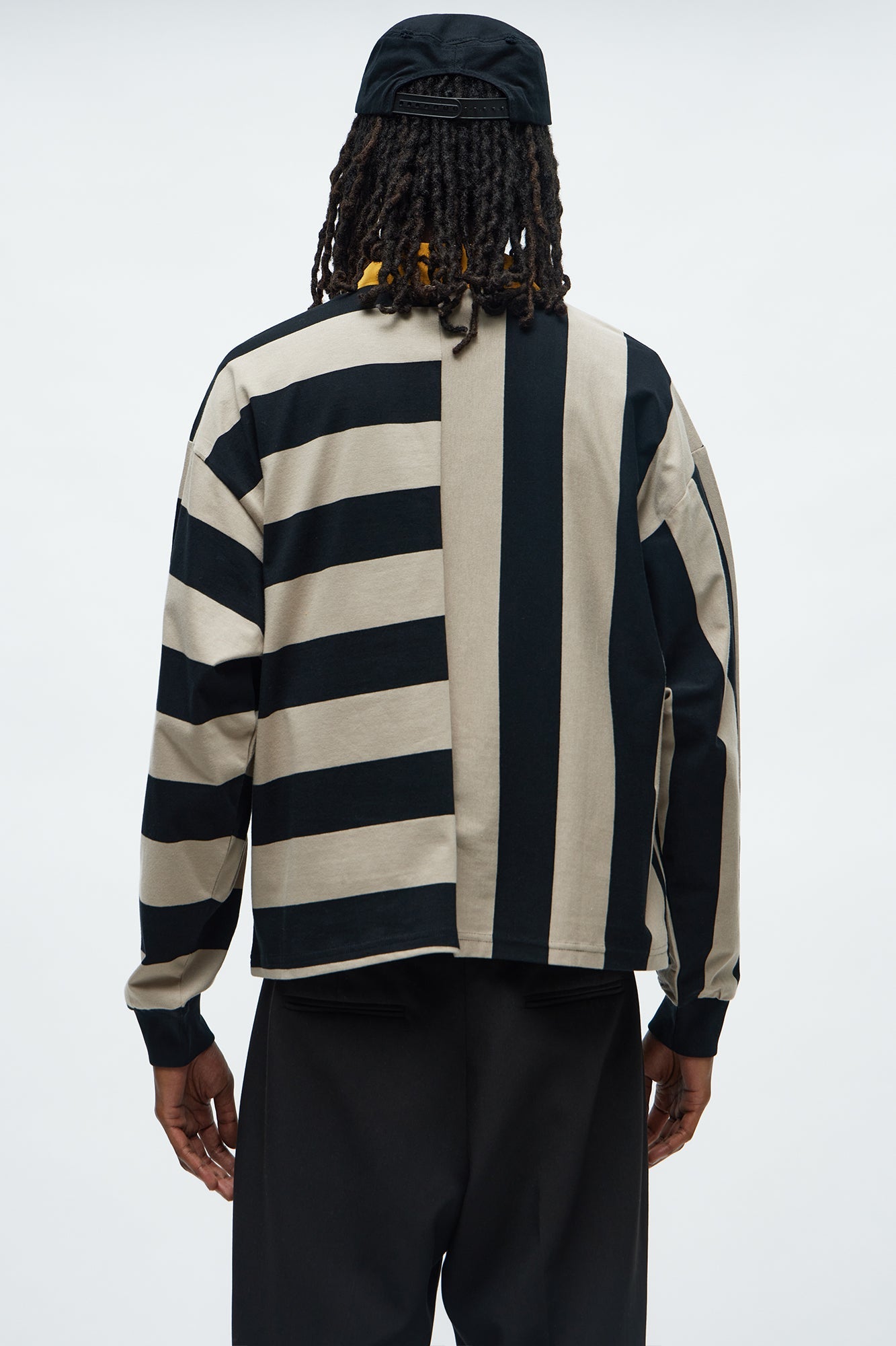 Cropped Saints Long Sleeve Rugby Polo - Black/combo