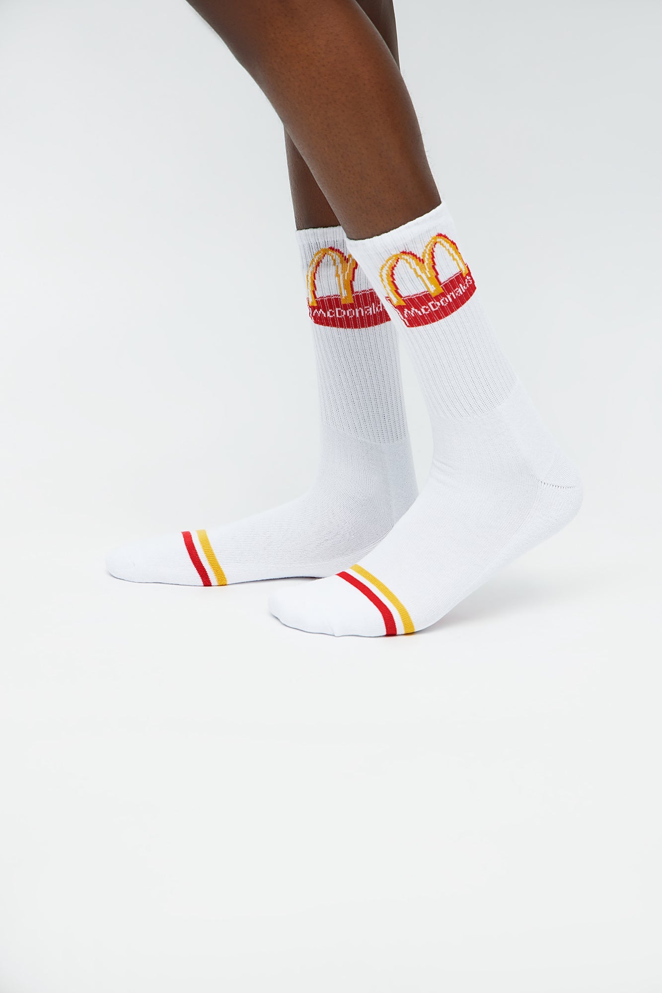 McDonalds Crew Ribbed Socks - White/combo
