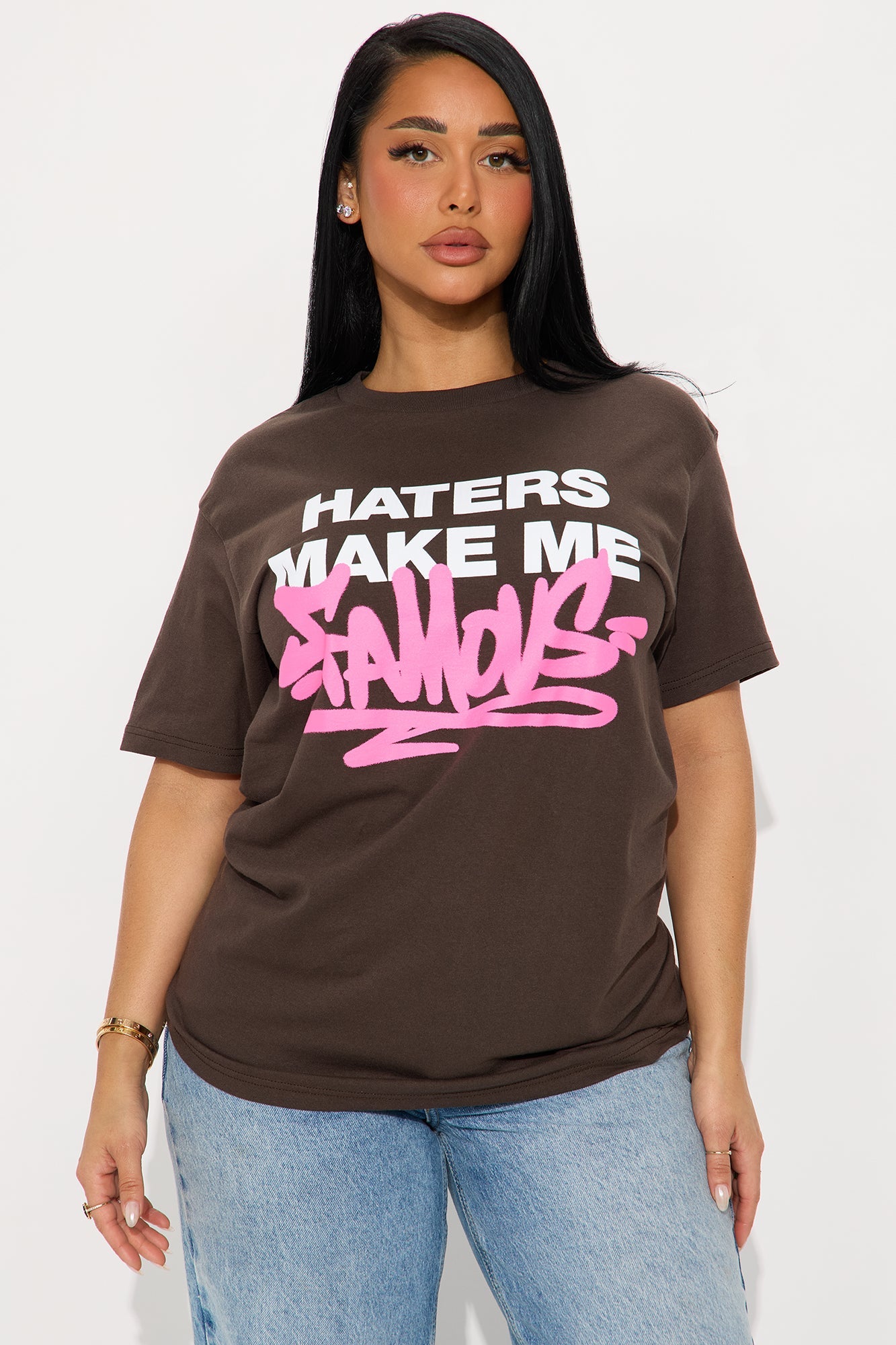 Haters Make Me Famous Tee - Brown