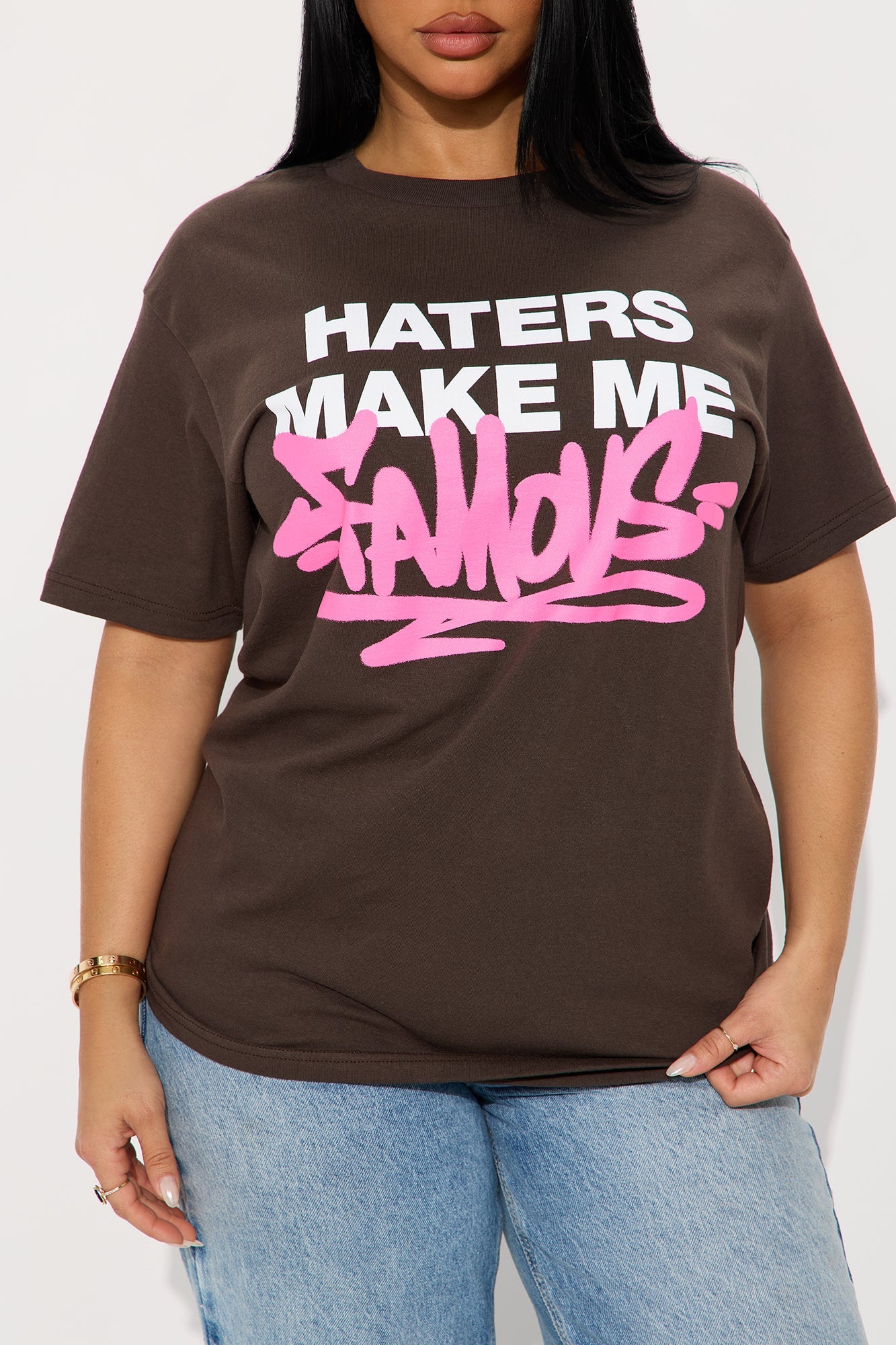 Haters Make Me Famous Tee - Brown