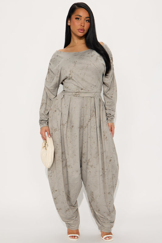 Becky Balloon Jogger Jumpsuit - Grey