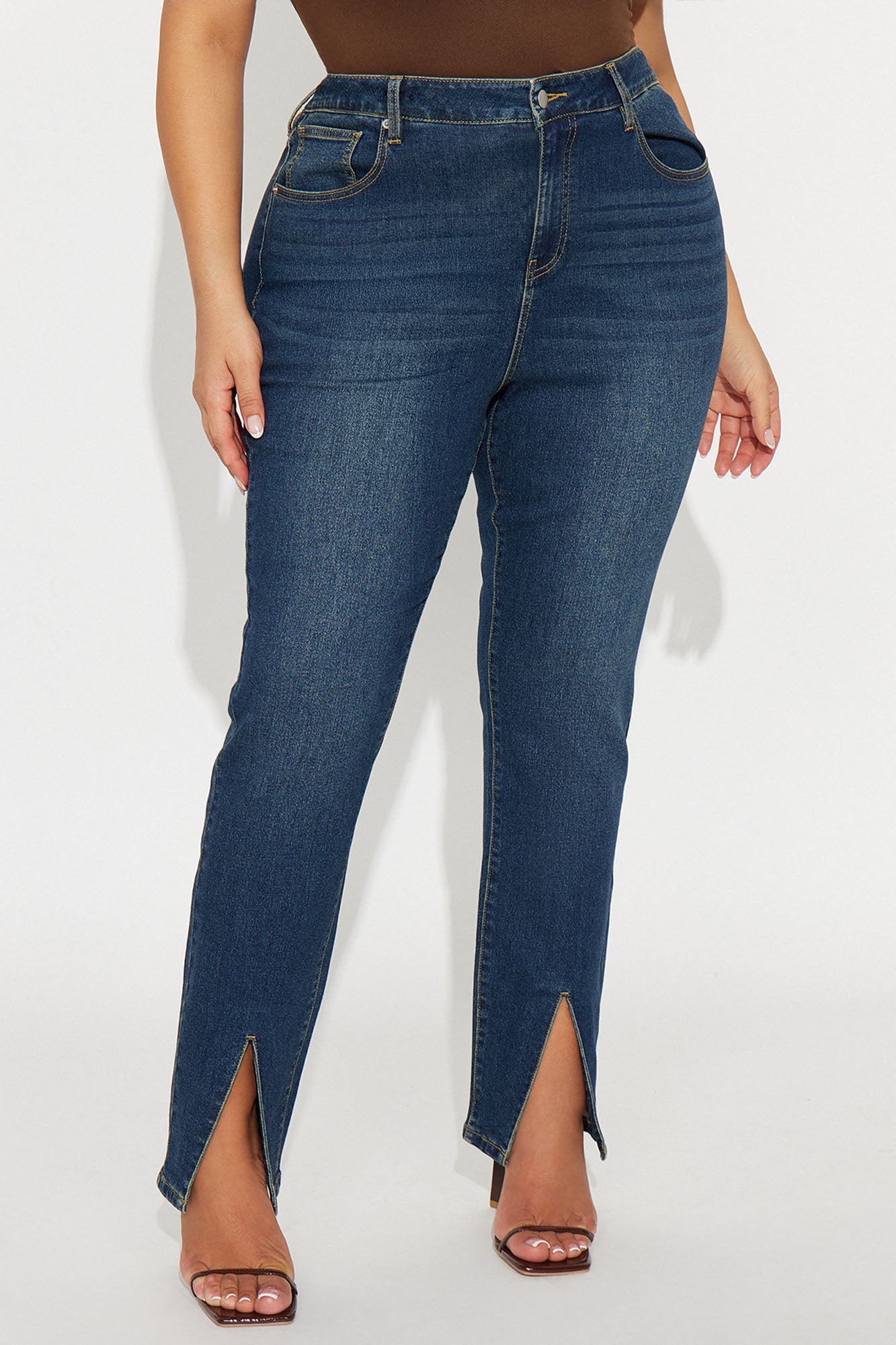 Strut Your Stuff Split Hem Skinny Jean - Dark Wash