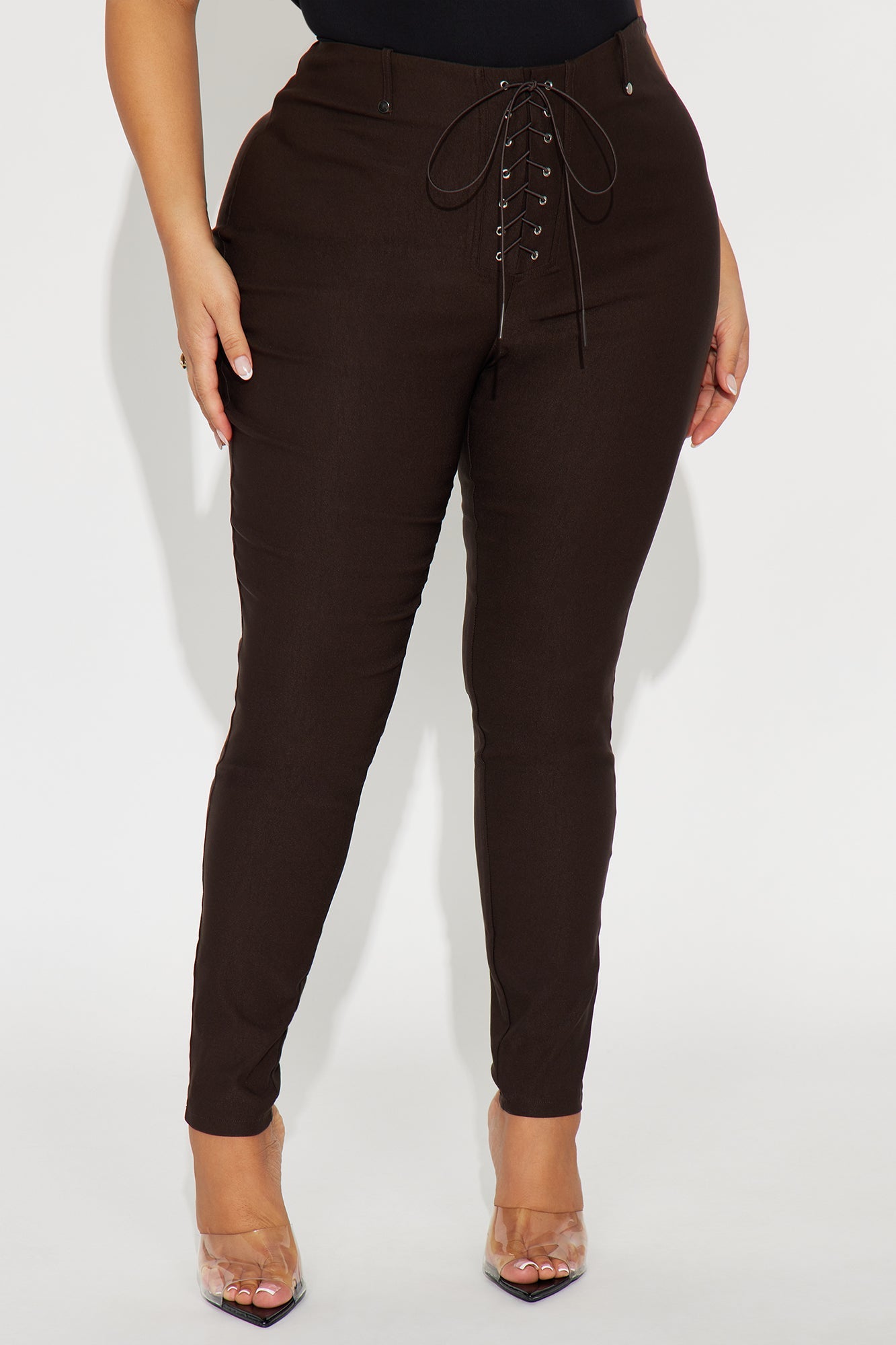 Bet On It Tie Up Skinny Pant 29″ - Chocolate