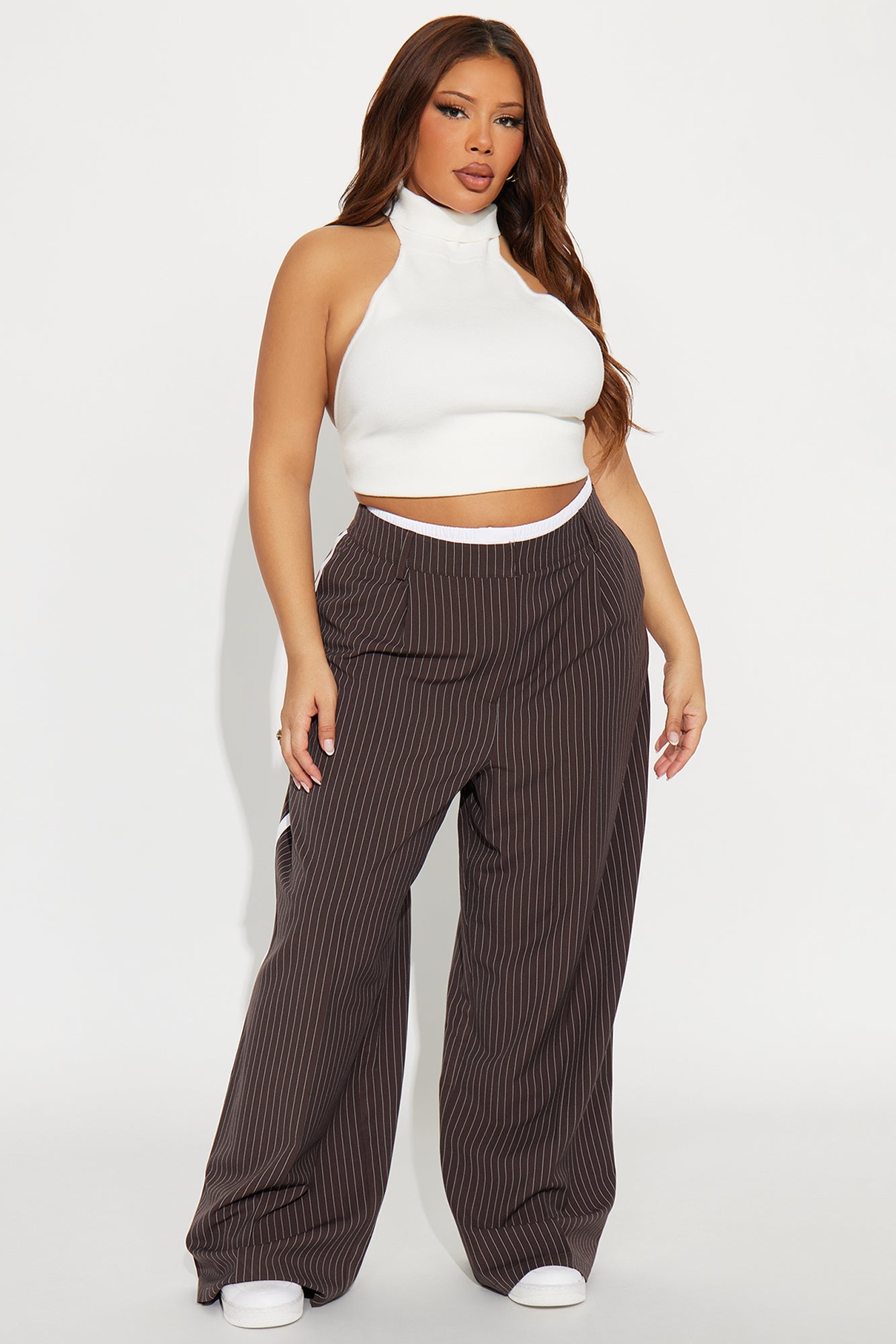 Dedicated To You Double Waistband Trouser - Mocha