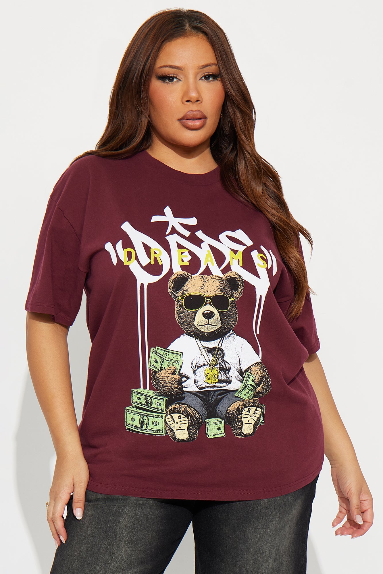 Dope Bear Vintage Wash Tee - Burgundy