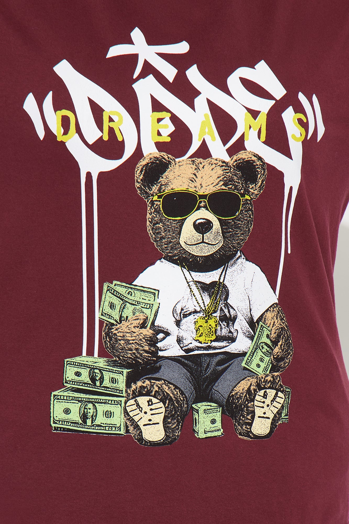 Dope Bear Vintage Wash Tee - Burgundy