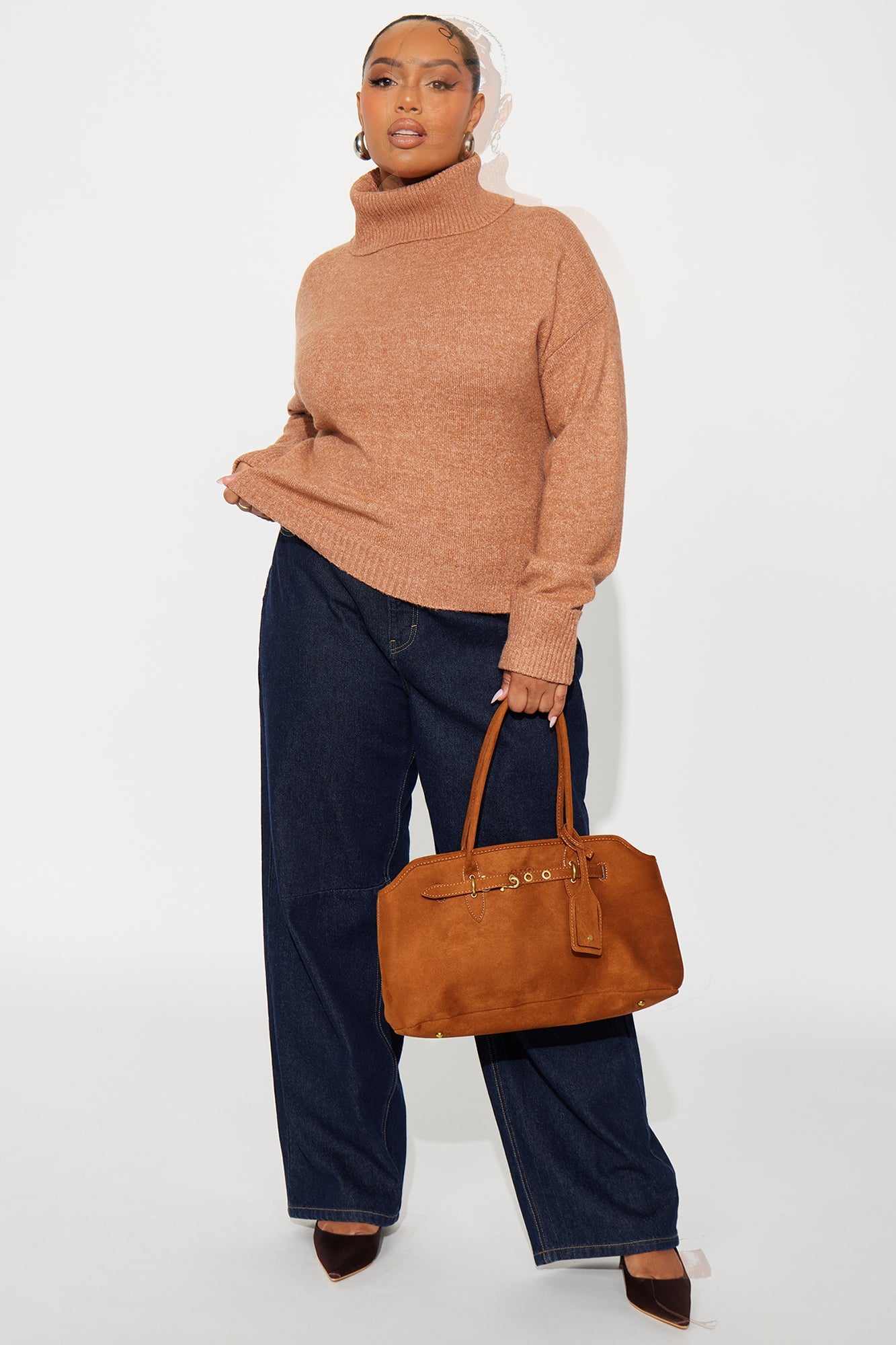 Healing Therapy Turtle Neck Sweater - Mocha