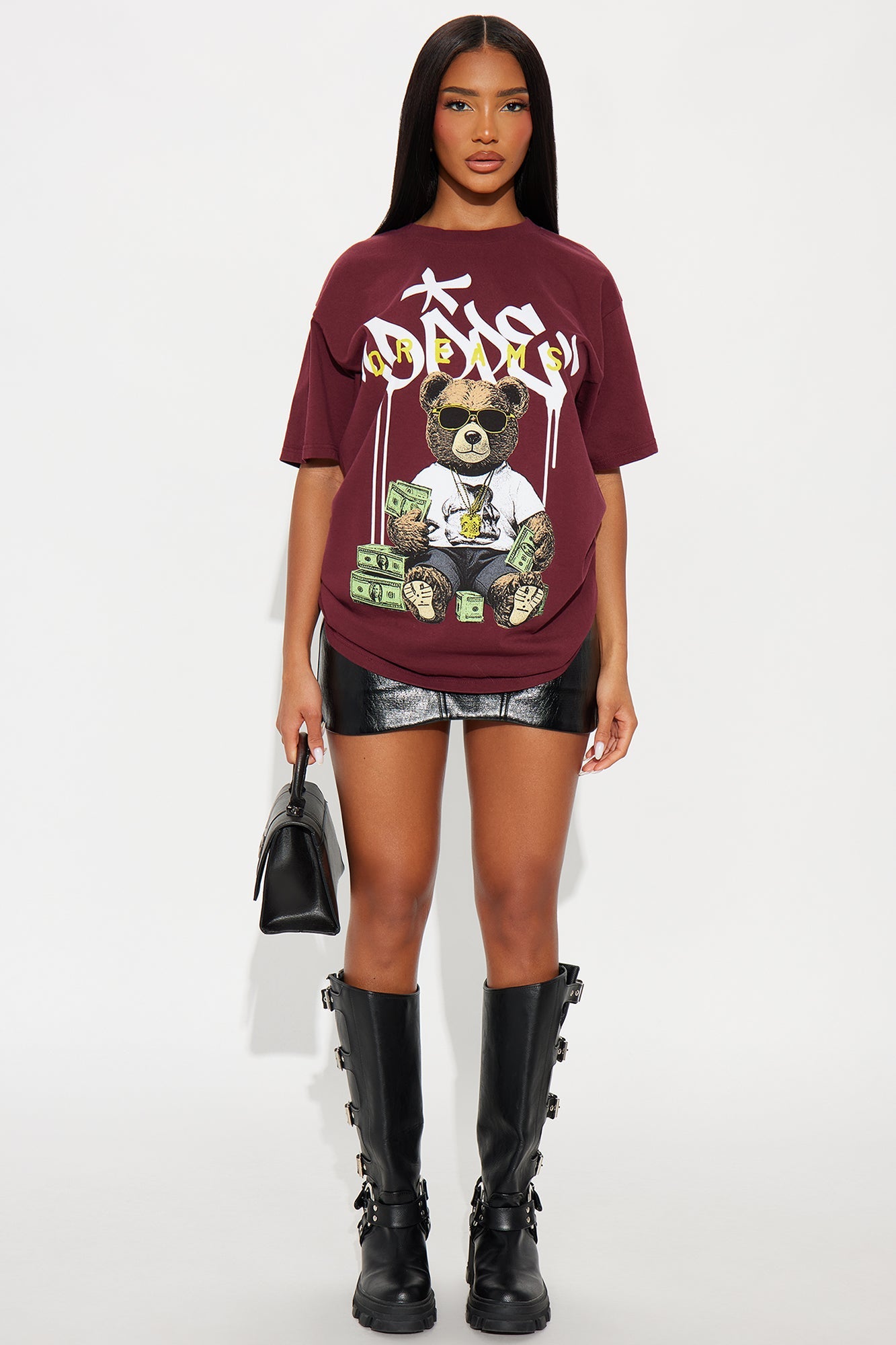 Dope Bear Vintage Wash Tee - Burgundy