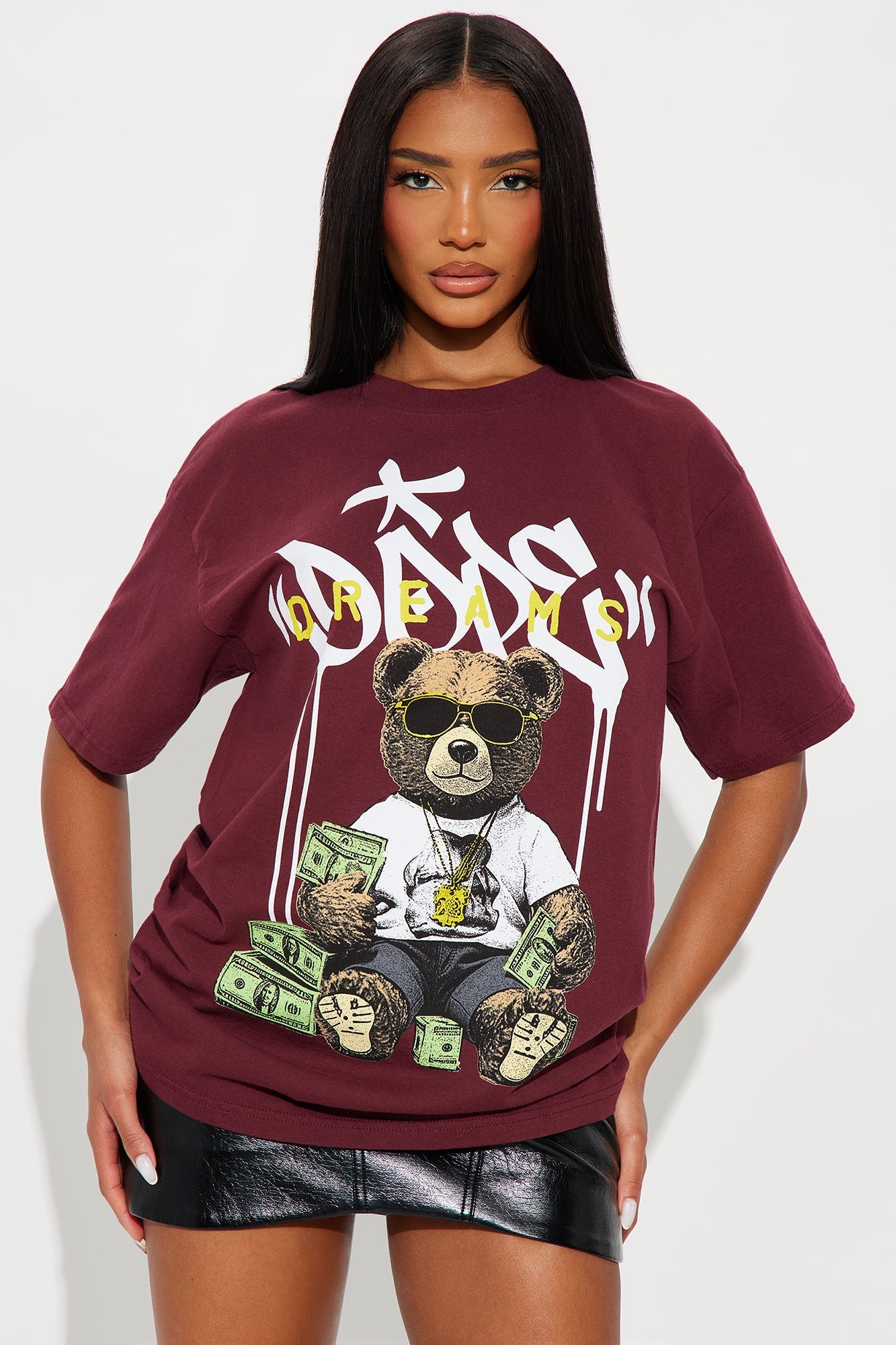 Dope Bear Vintage Wash Tee - Burgundy