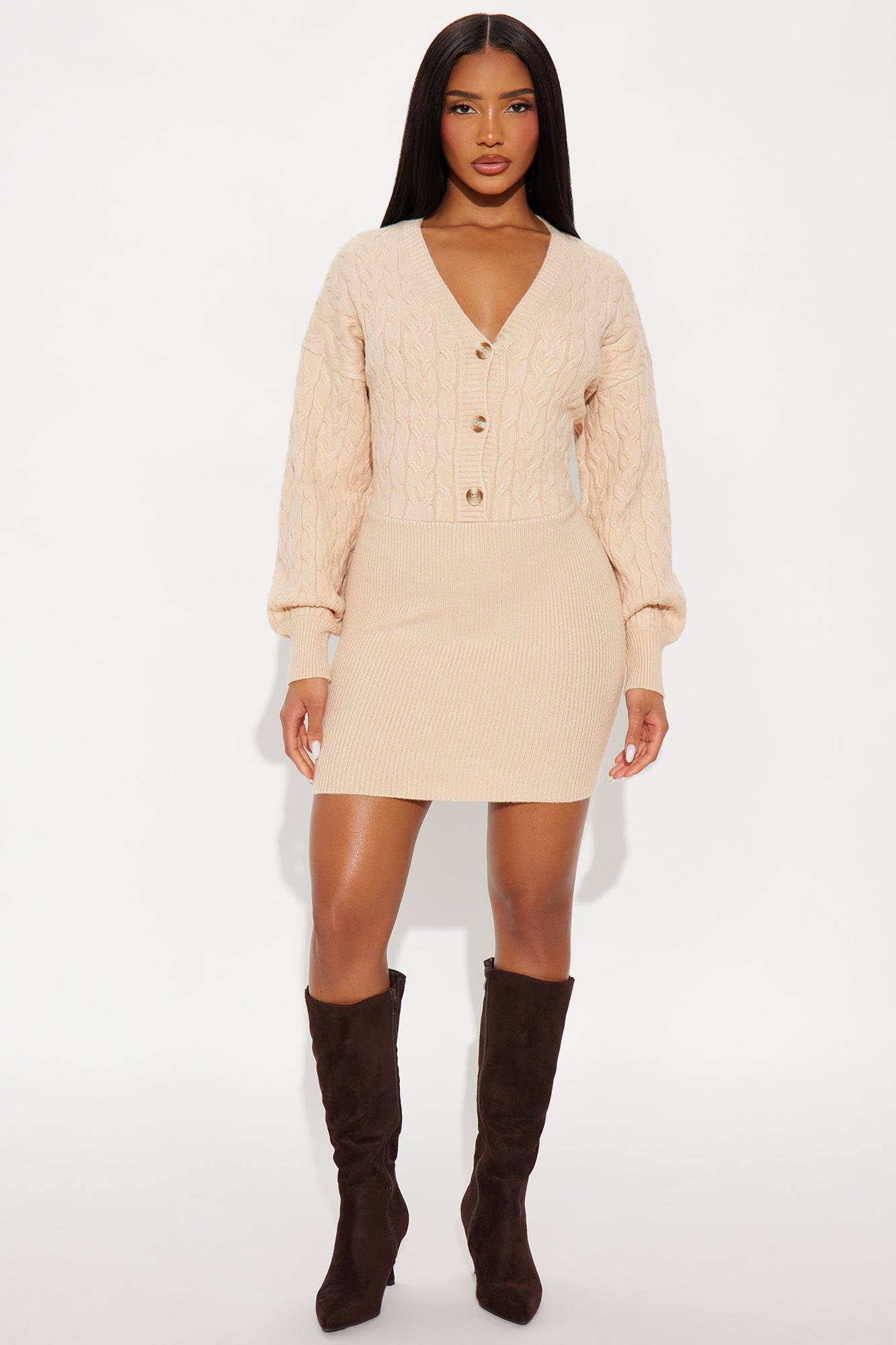 Michelle Sweater Mini Dress - Oatmeal
