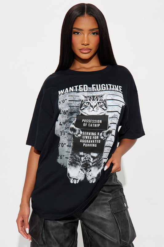 Kitty Mug Shot Tee - Black