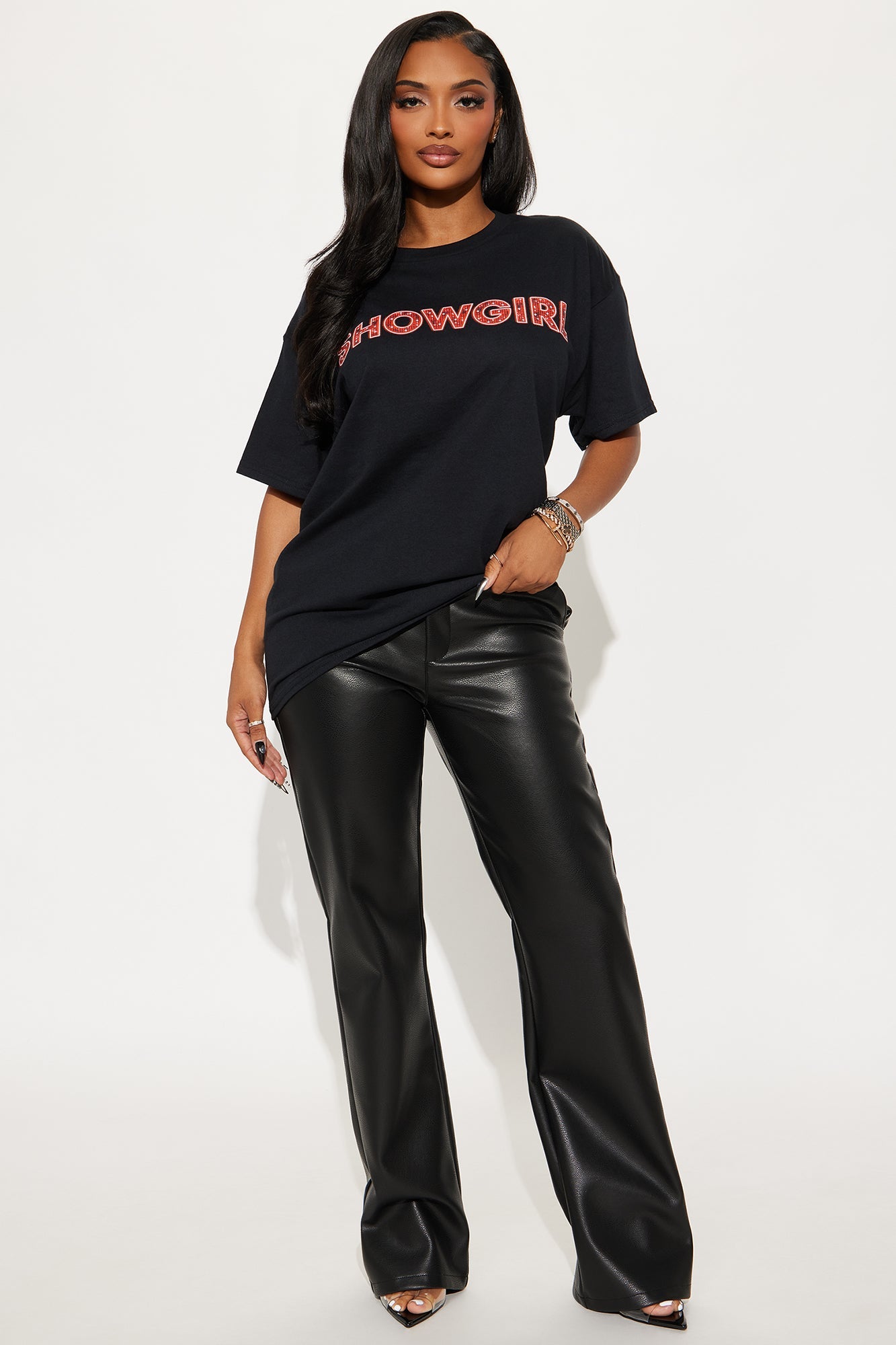 Showgirl Oversized Tee - Black