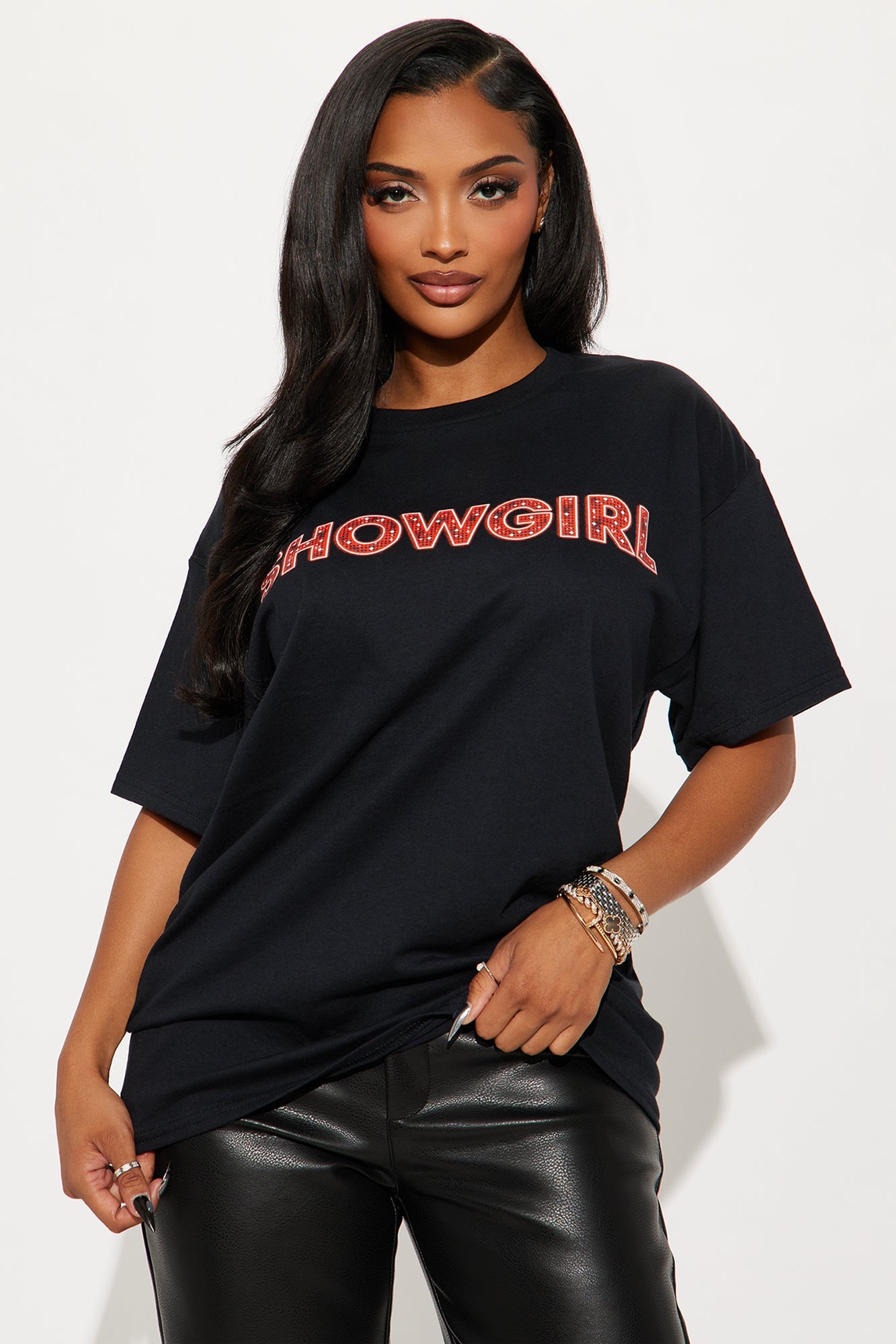 Showgirl Oversized Tee - Black