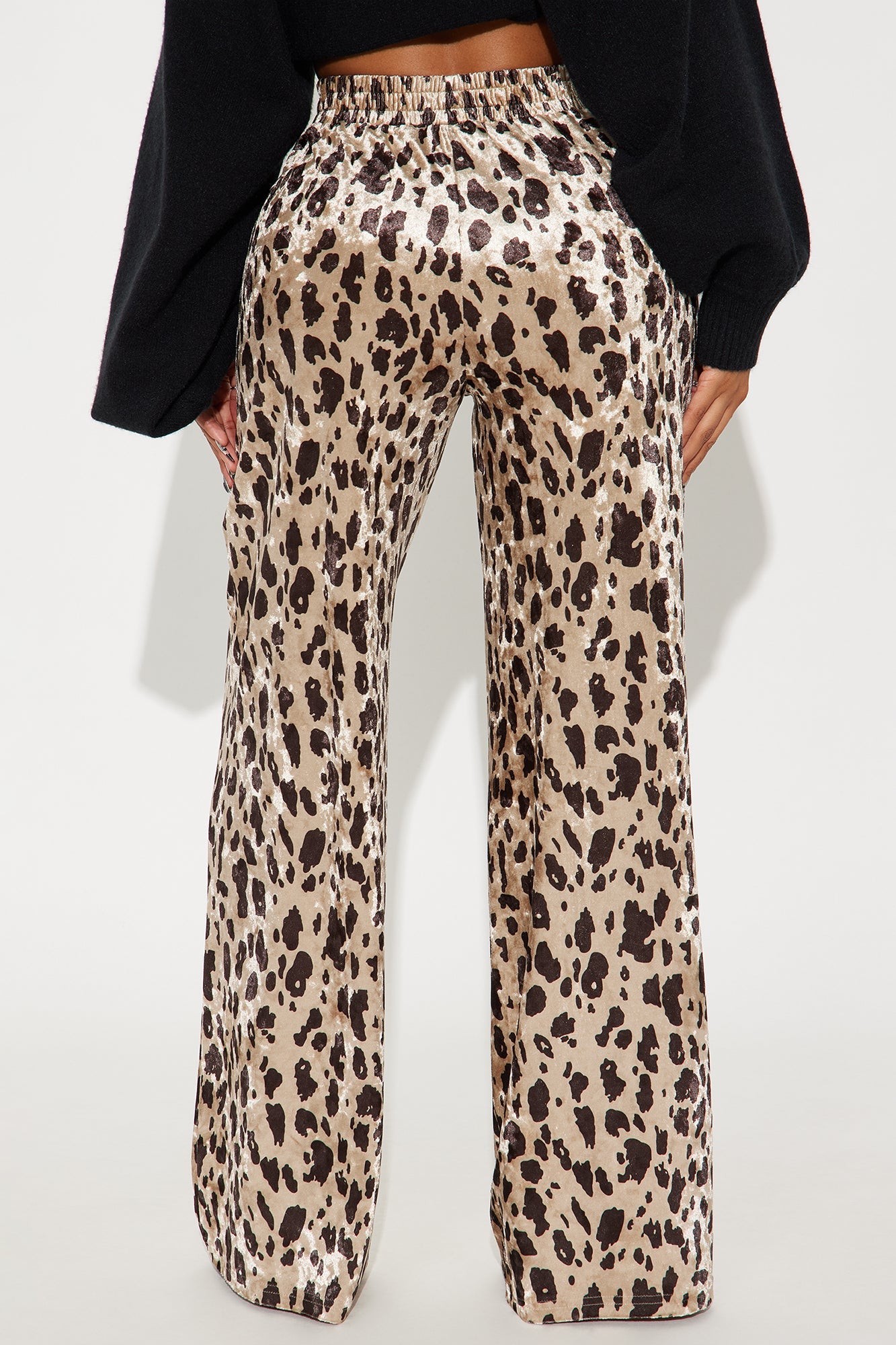 Gia Velvet Leopard Wide Leg Pant 32″ - Leopard