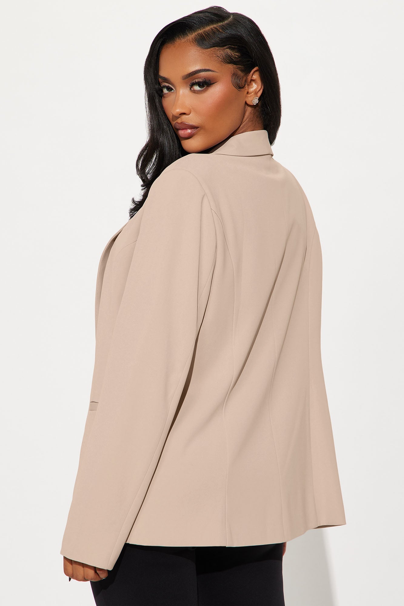 Gemma Open Crepe Blazer - Taupe