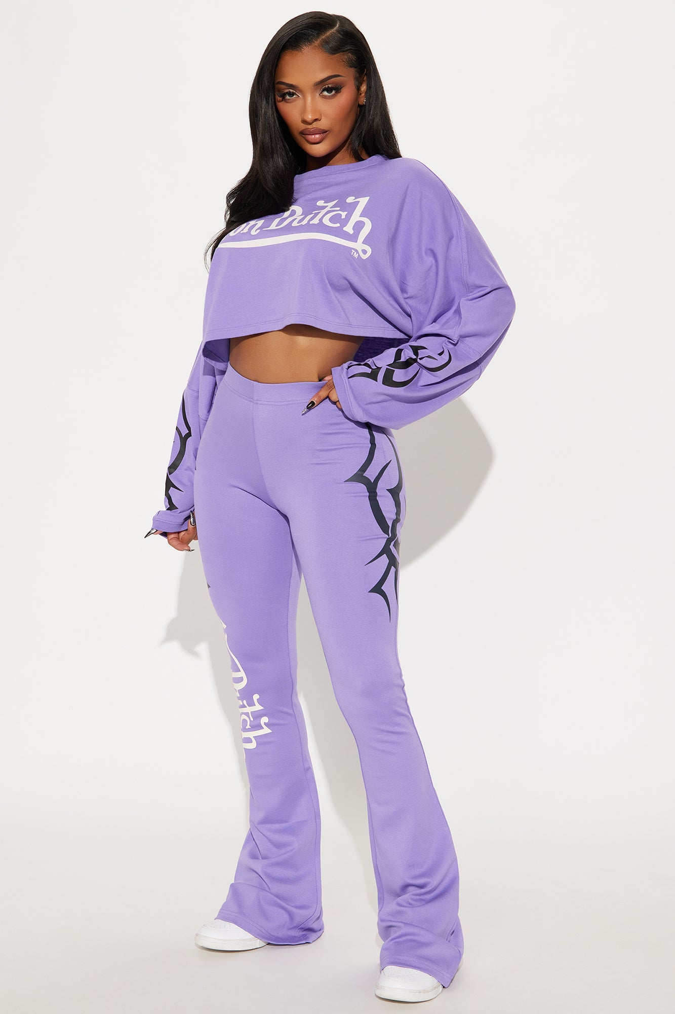 Von Dutch Twisted Edges Flare Pant - Purple