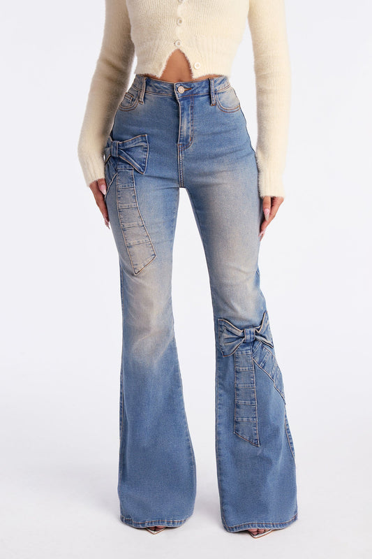 Wrap It Up Stretch Flare Jeans - Vintage Wash