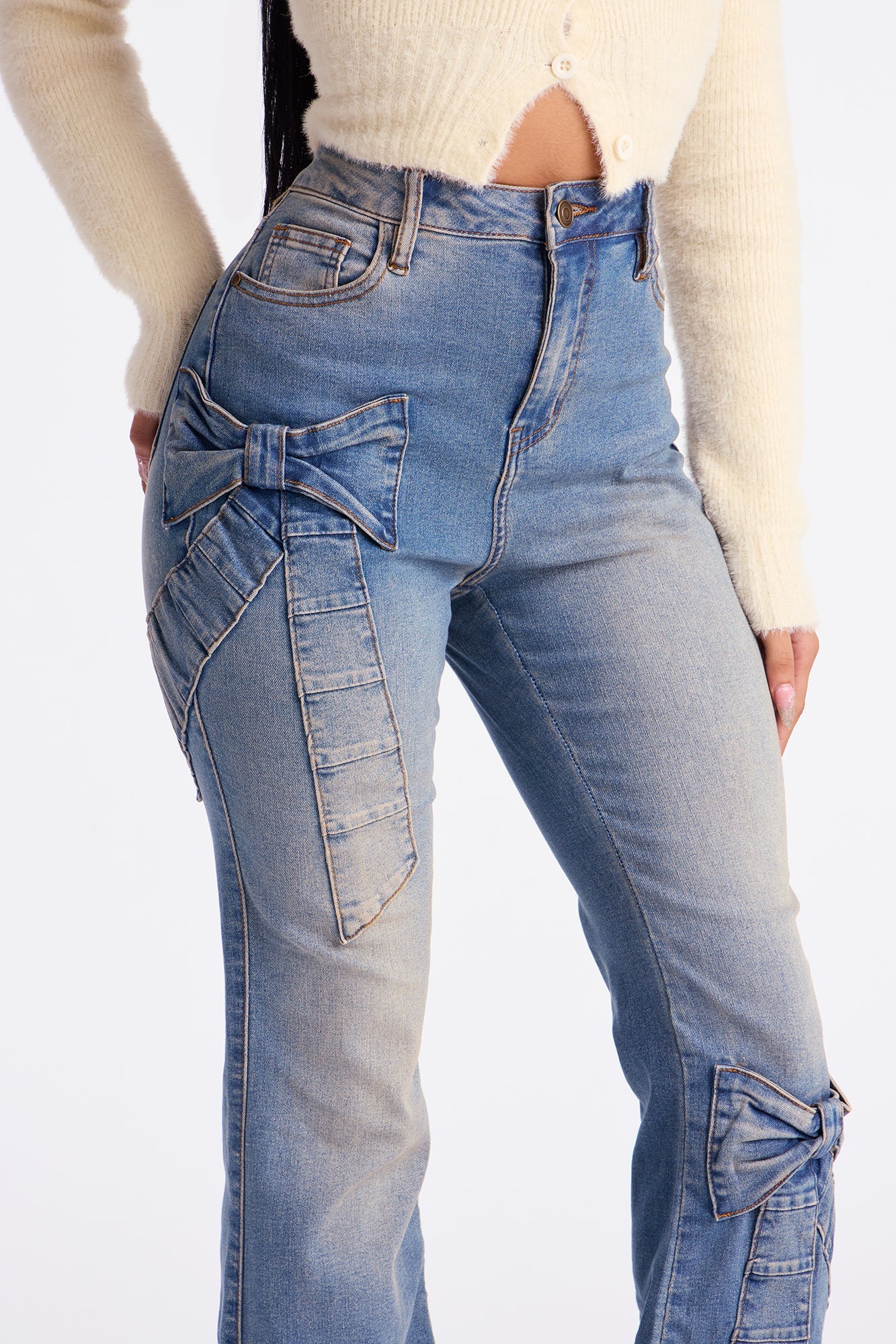 Wrap It Up Stretch Flare Jeans - Vintage Wash