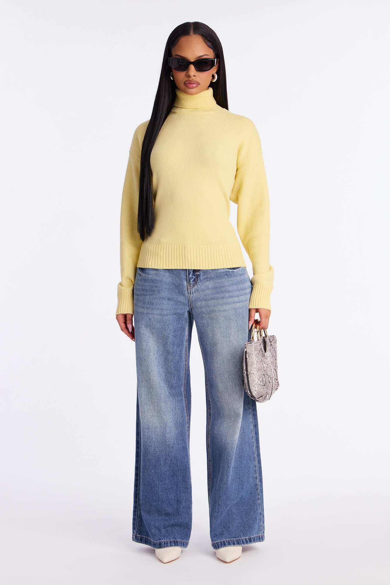 Taking What's Mine Turtle Neck Sweater - Butter Yellow