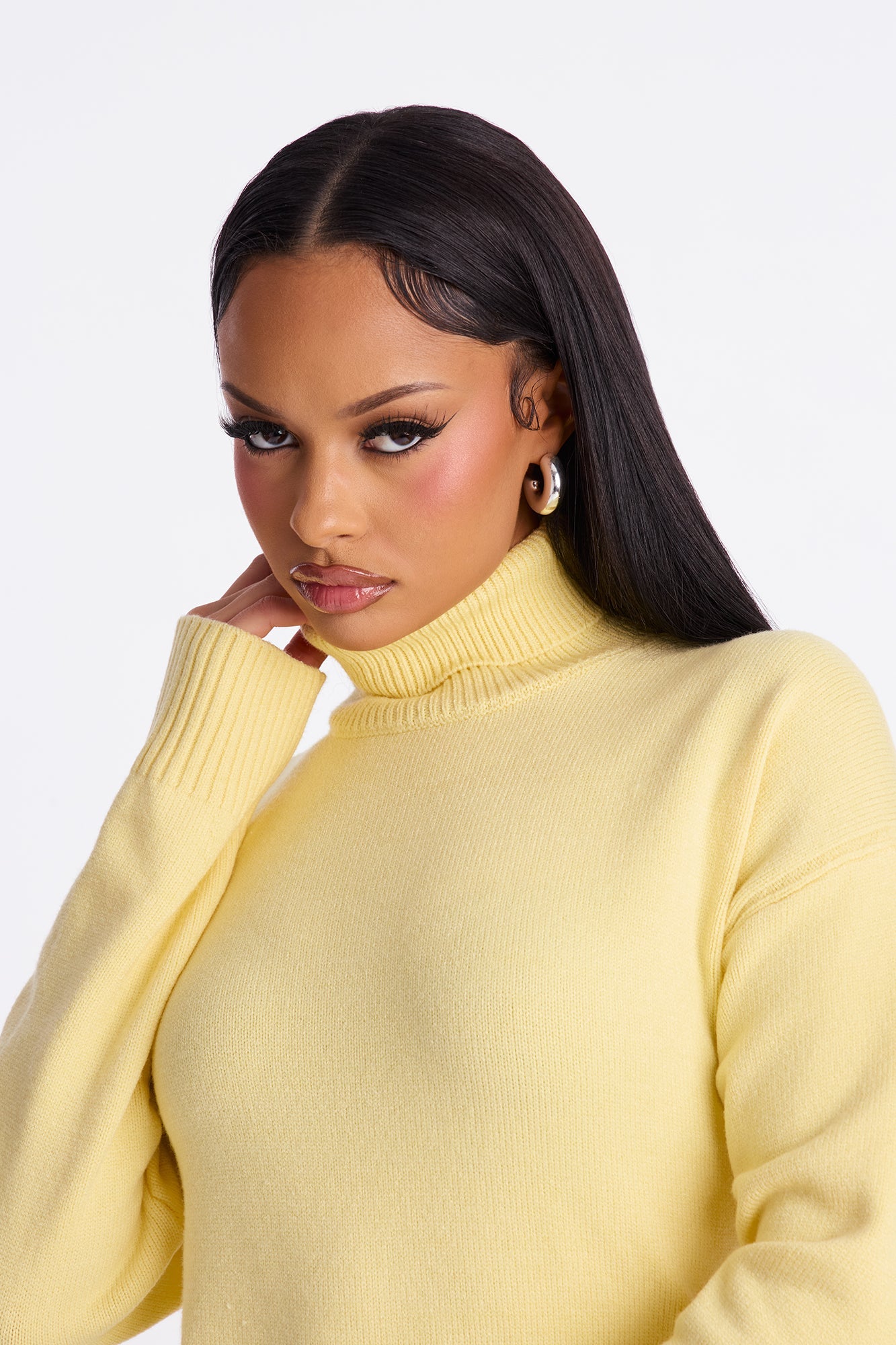 Taking What's Mine Turtle Neck Sweater - Butter Yellow