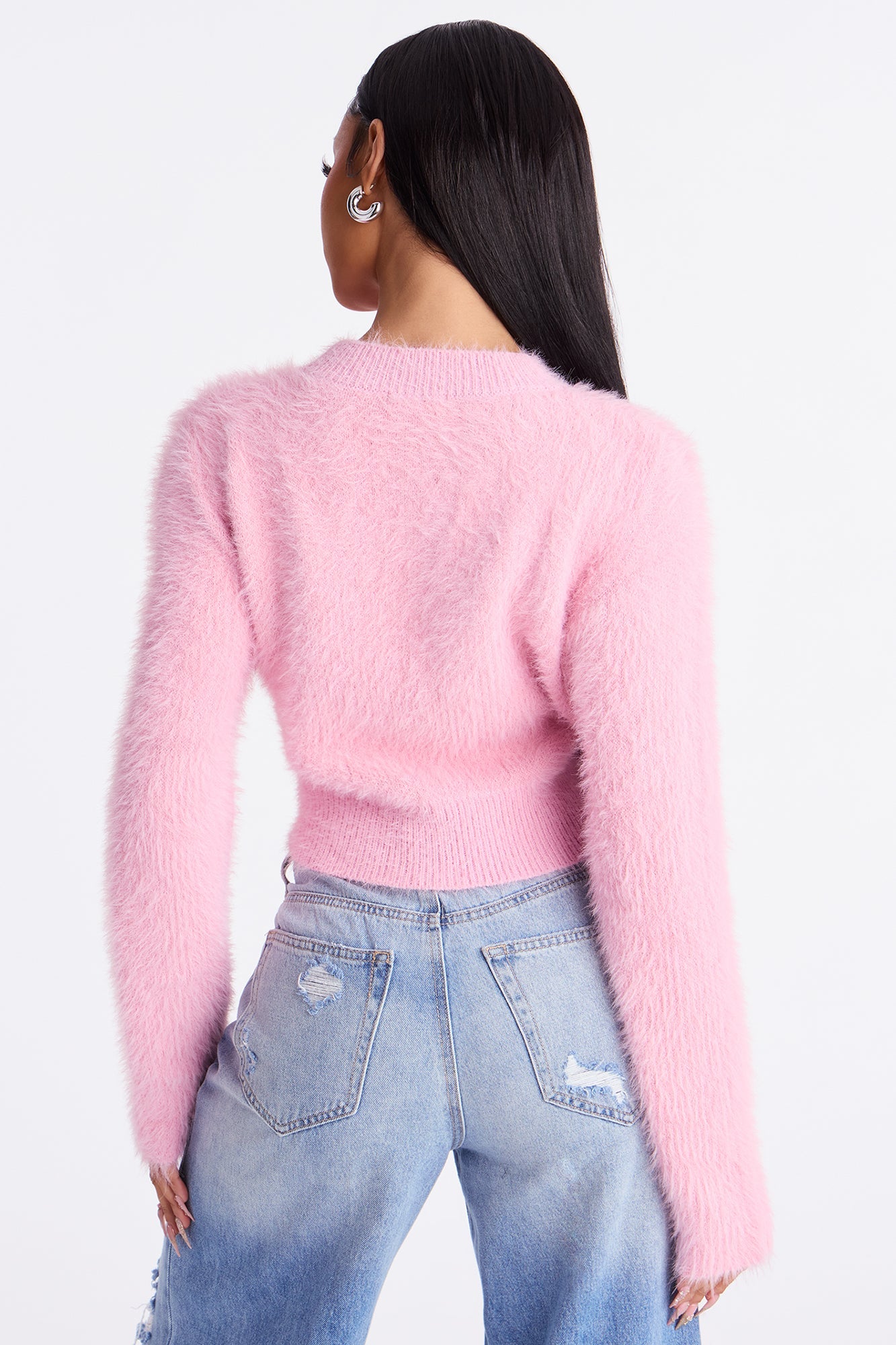 Fur Baby Fuzzy Sweater Top - Pink