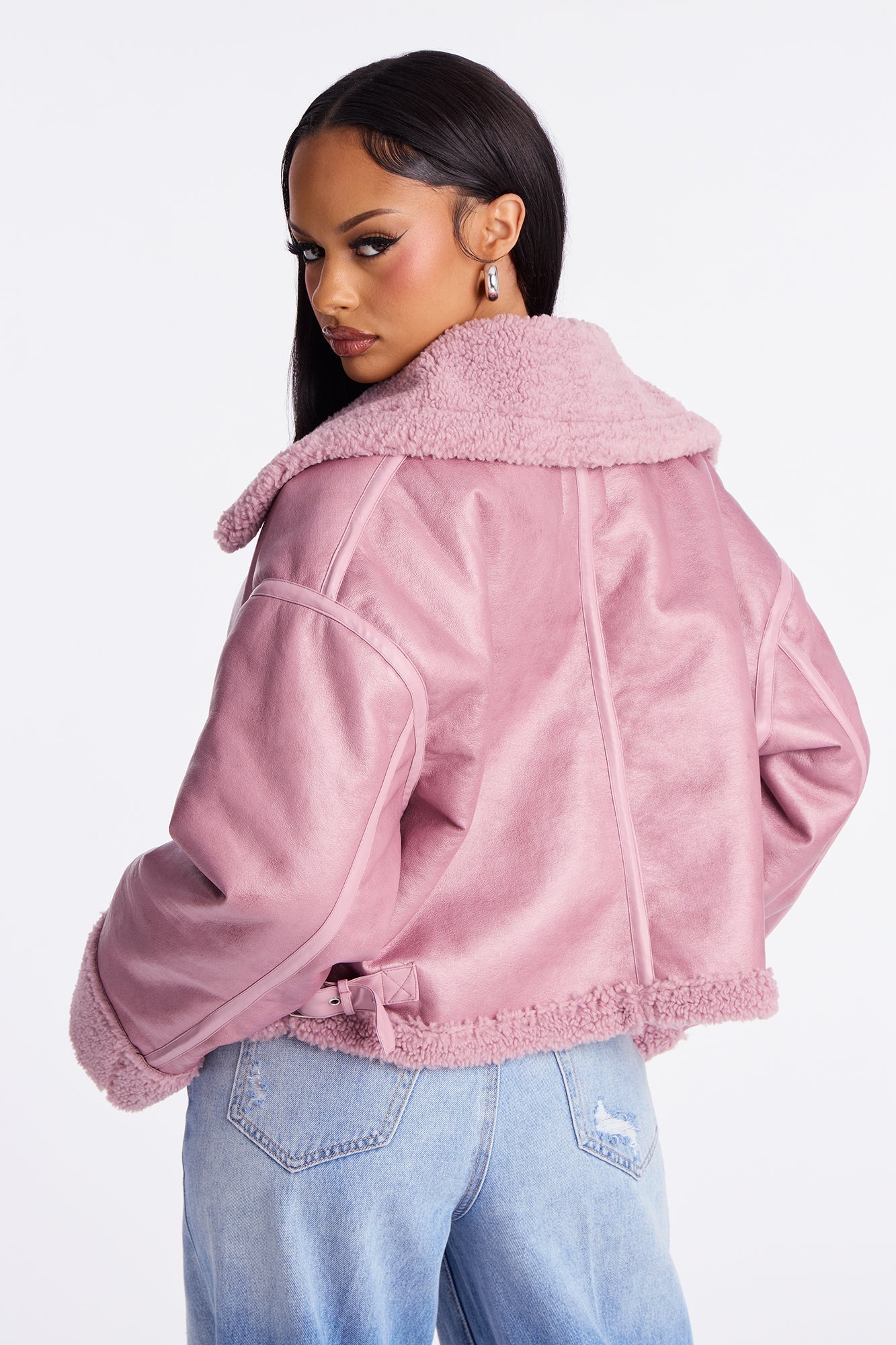 Taytum Faux Leather Jacket - Lavender