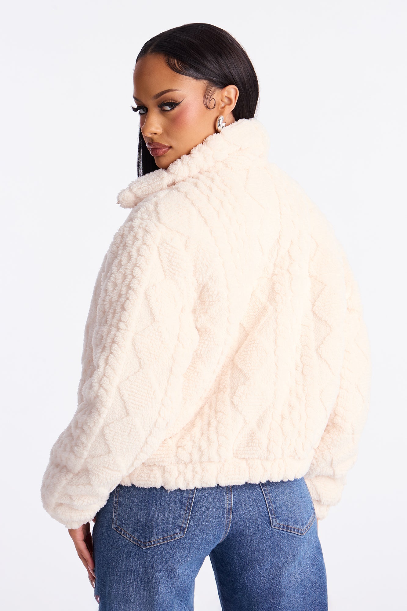 Frosted Dreams Faux Fur Puffer Jacket - Cream