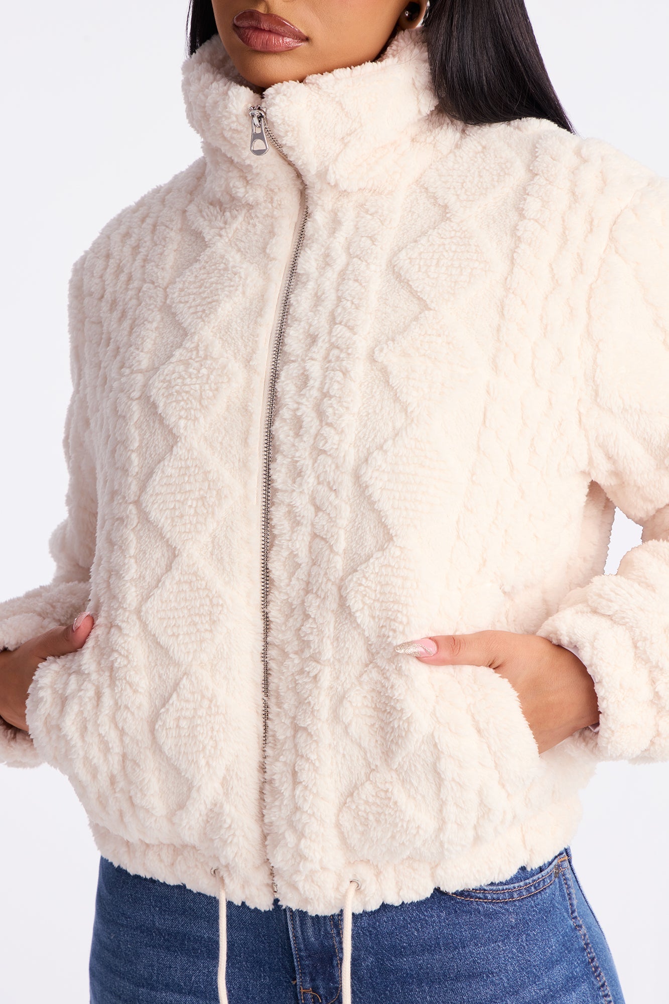 Frosted Dreams Faux Fur Puffer Jacket - Cream