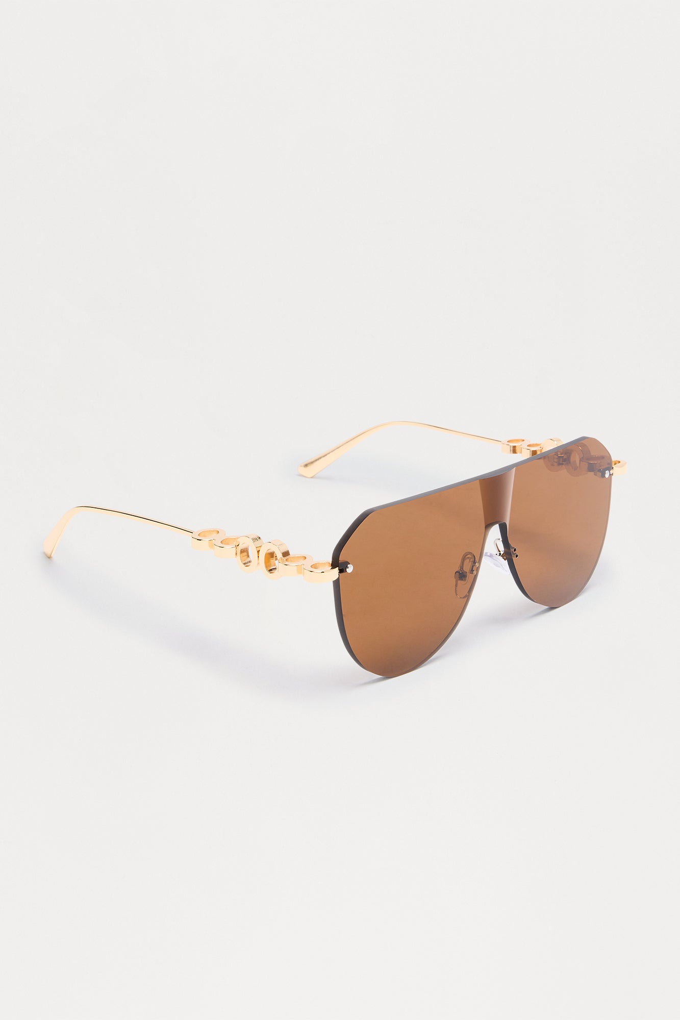 Kayla Rimless Aviator Sunglasses - Brown