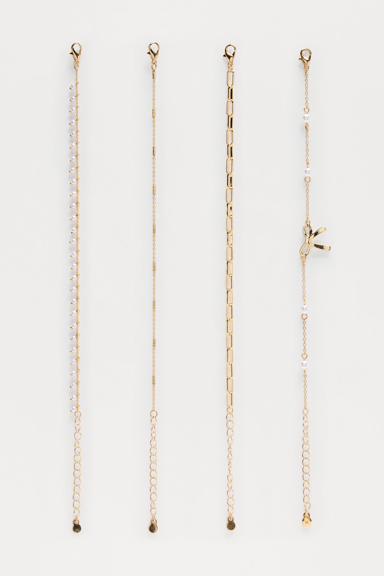 Coquette Collection 5 Piece Multi Bracelet Set - Gold