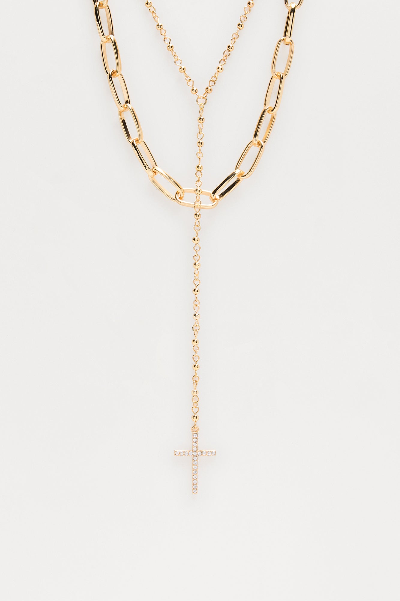 True Faith Lariat Necklace - Gold