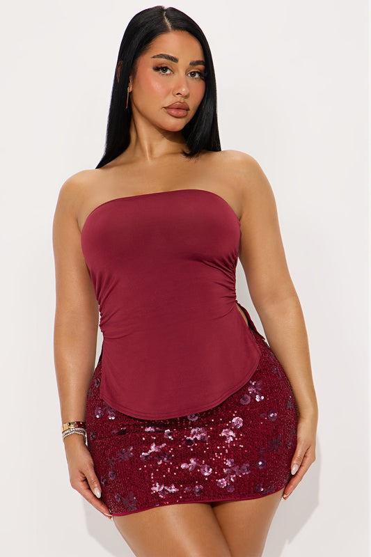 On The Go Tube Top - Wine