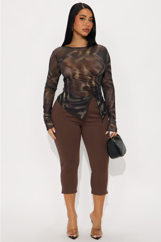 All My Potentials Capri Legging - Dark Brown