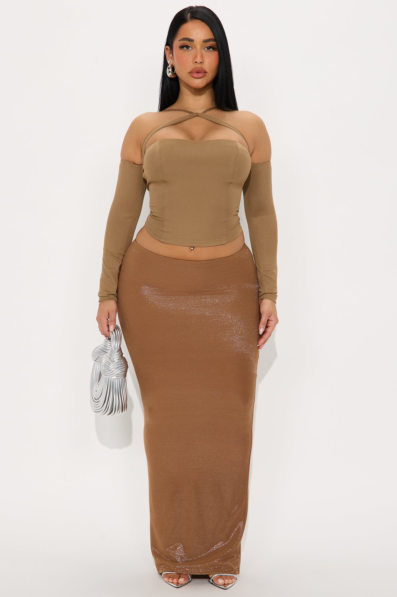 Ayla Off Shoulder Top - Mocha