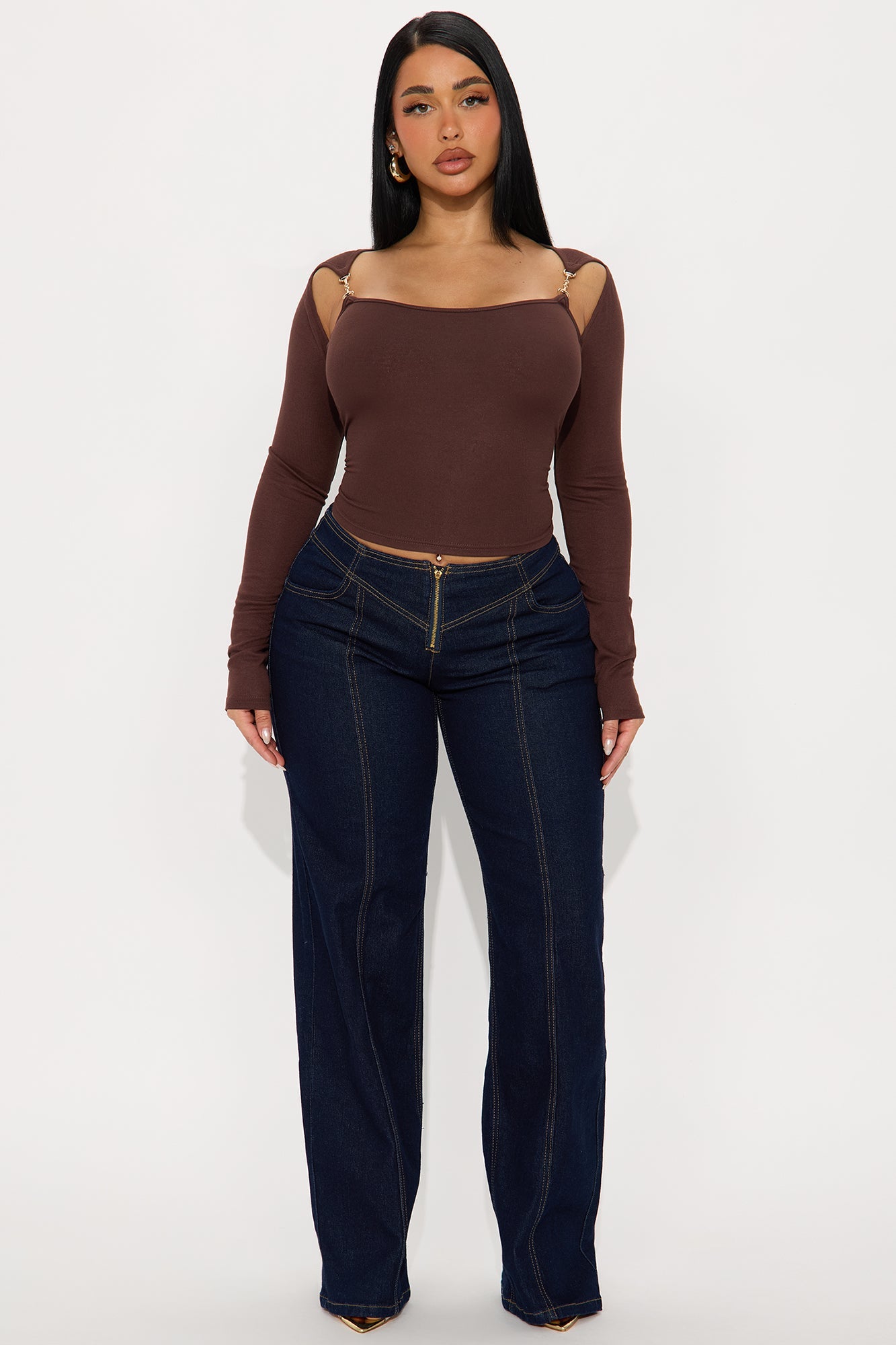 Austin Mid Rise Wide Leg Jeans - Dark Denim