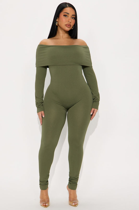 All About Me Seamless Jumpsuit - Olive