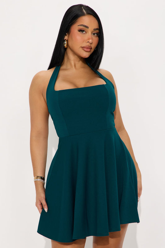 Alena Halter Mini Dress - Hunter