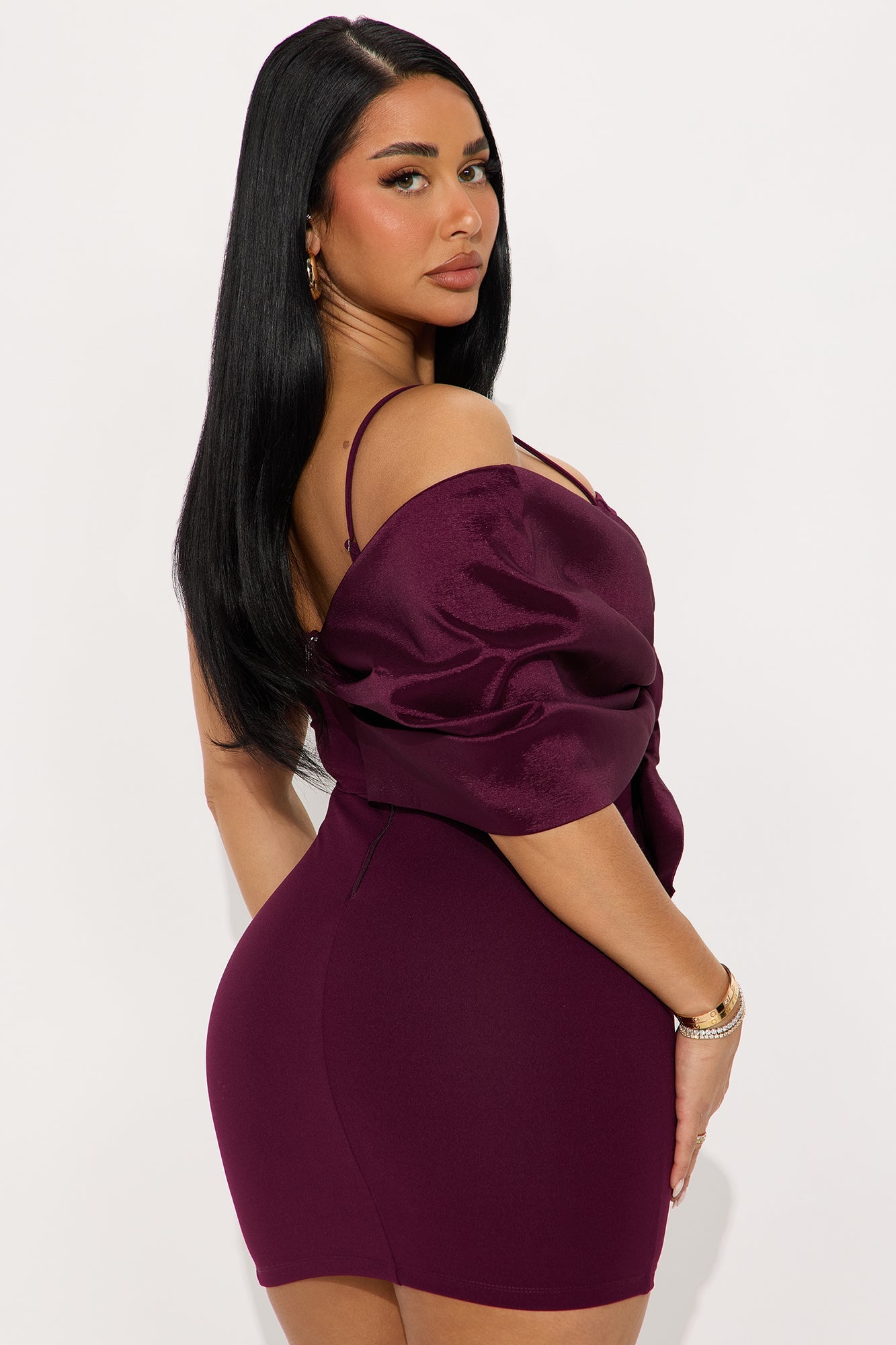 Rosalynn One Shoulder Mini Dress - Plum