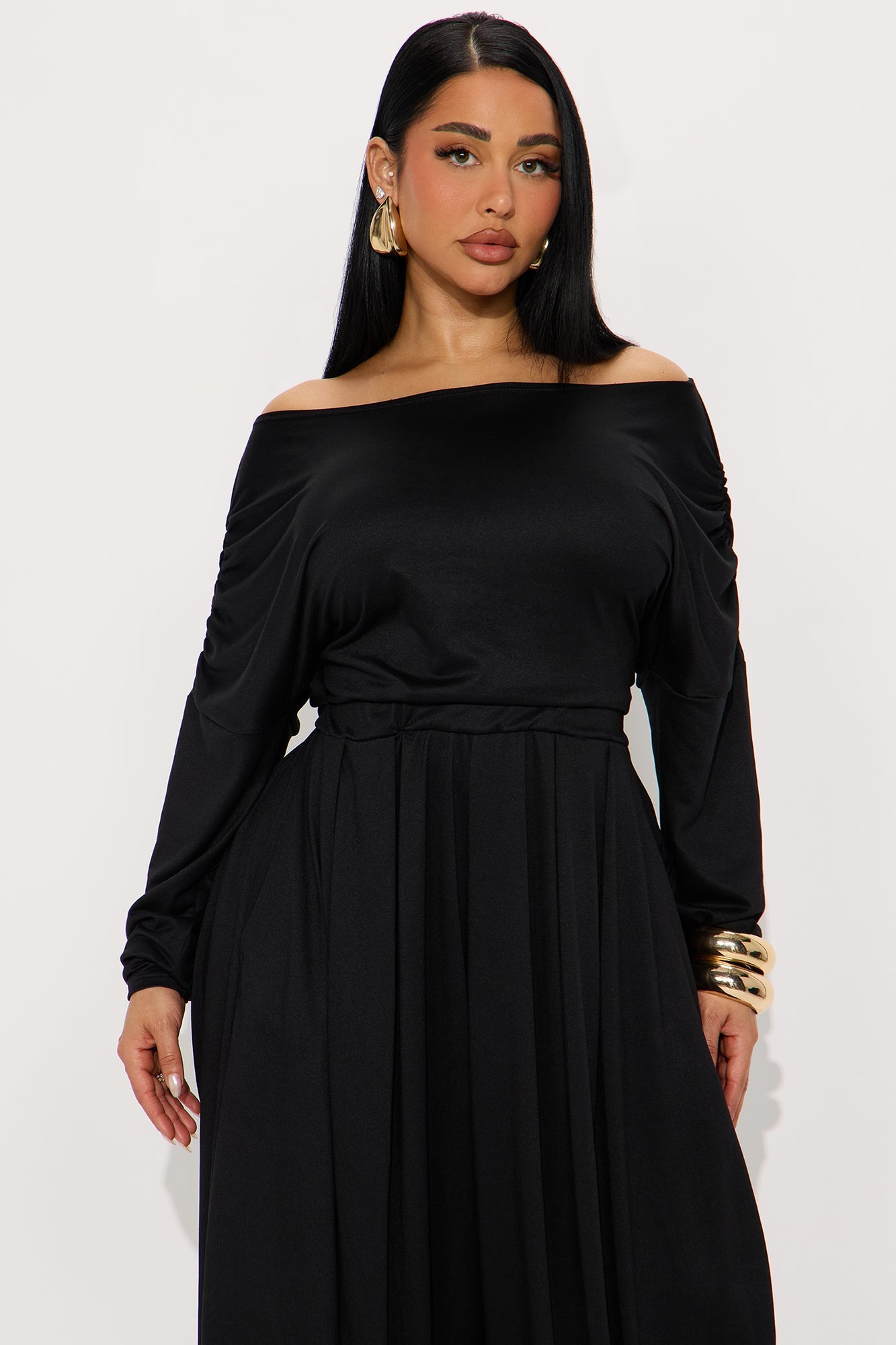 Jessie Balloon Leg Off Shoulder Jumpsuit - Black